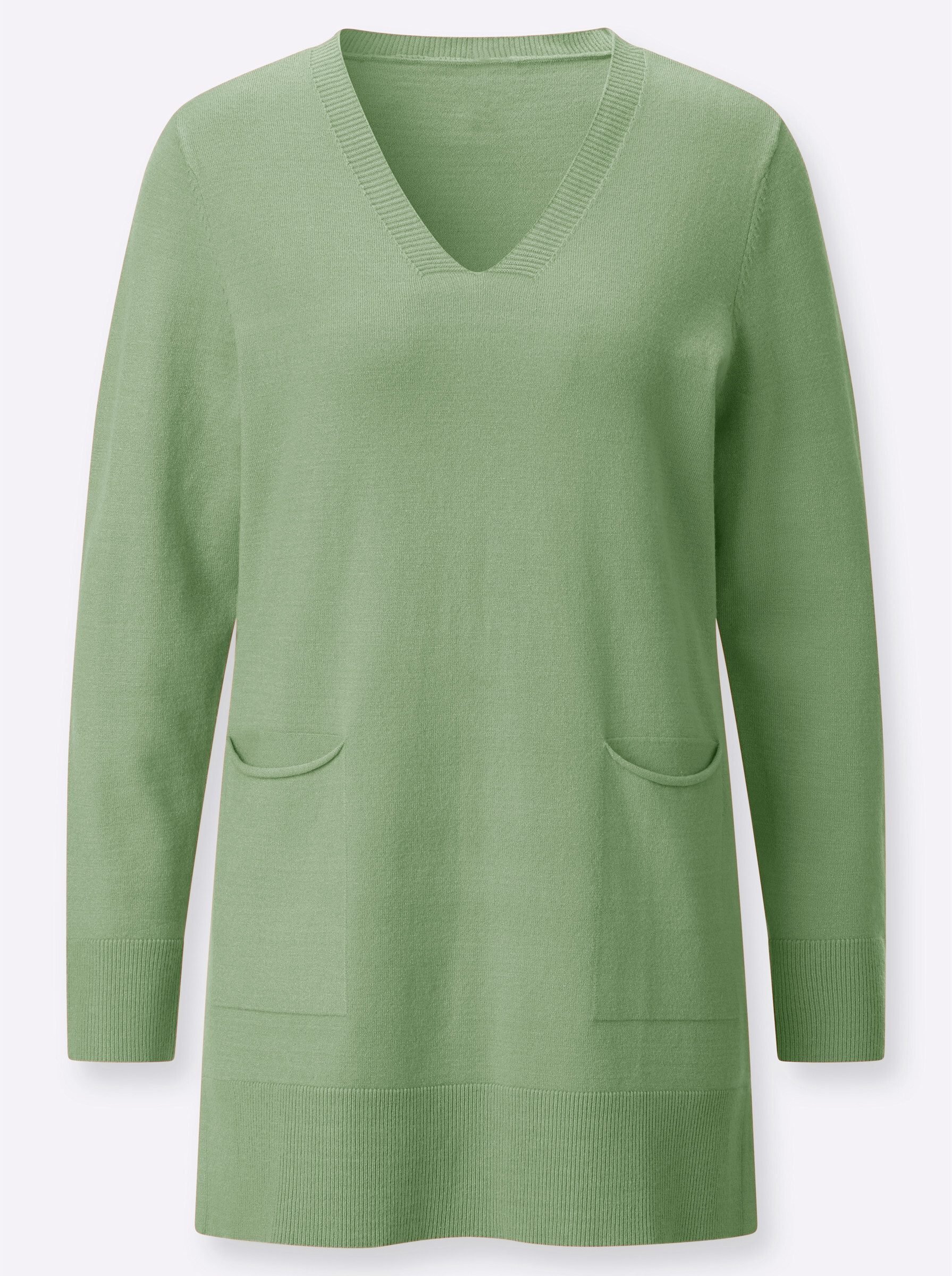Strickpullover Longpullover Langarm Jersey