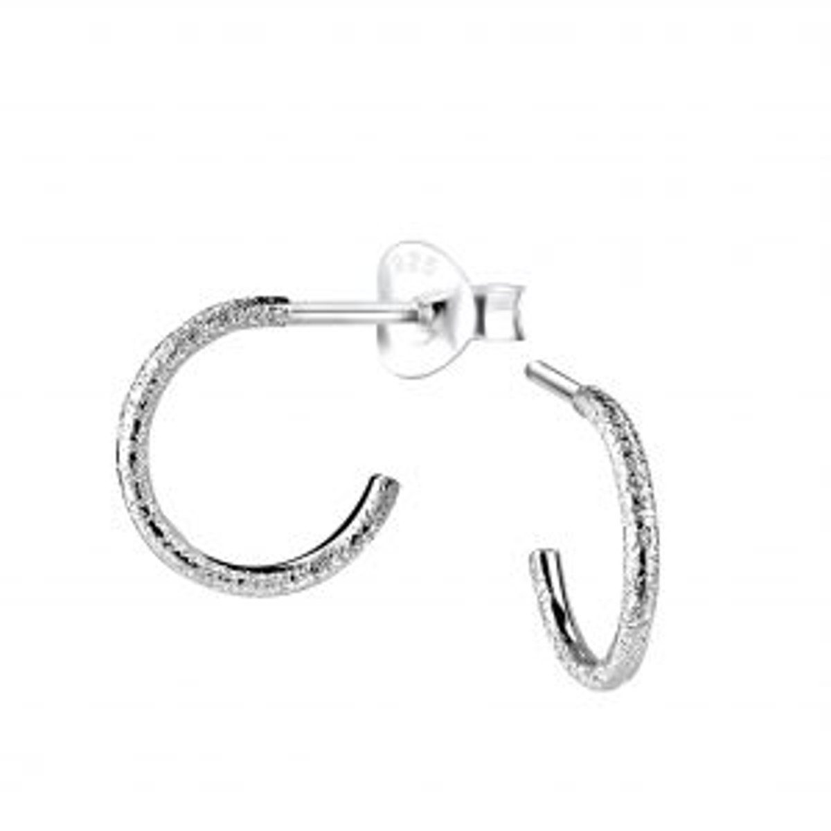 ALEXANDER YORK Paar Creolen OFFEN I Diamantstaub, 2-tlg., 925 Sterling Silber