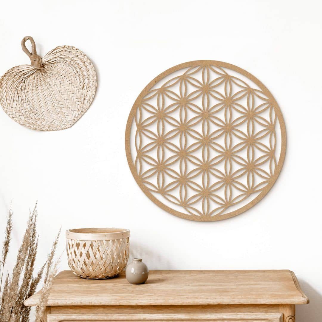 Blume des Lebens Wanddeko Holz 28 cm Flower of life Lebensblume