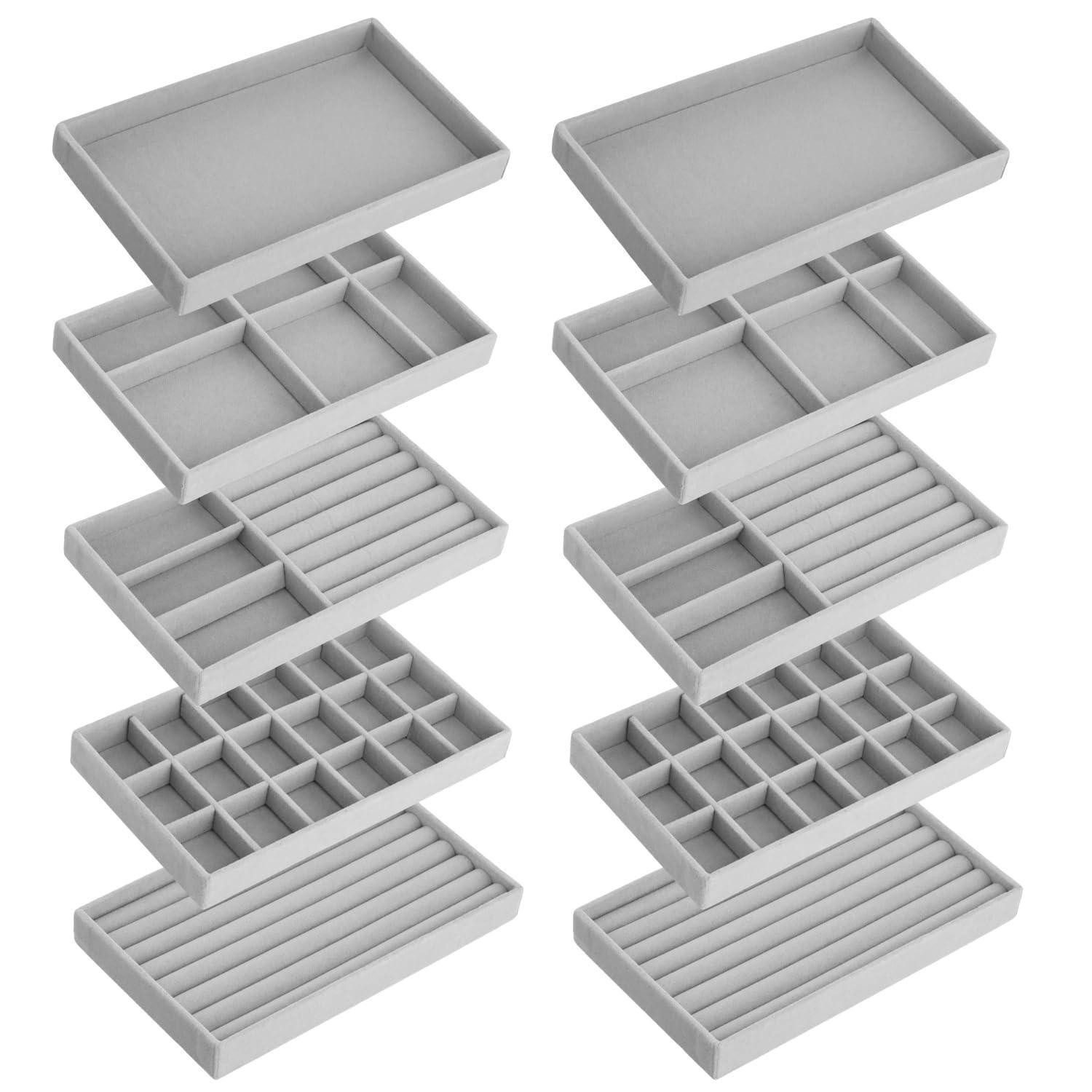 LuxusKollektion Schmuckkasten Schmucktablett Organizer Samt (10 St)
