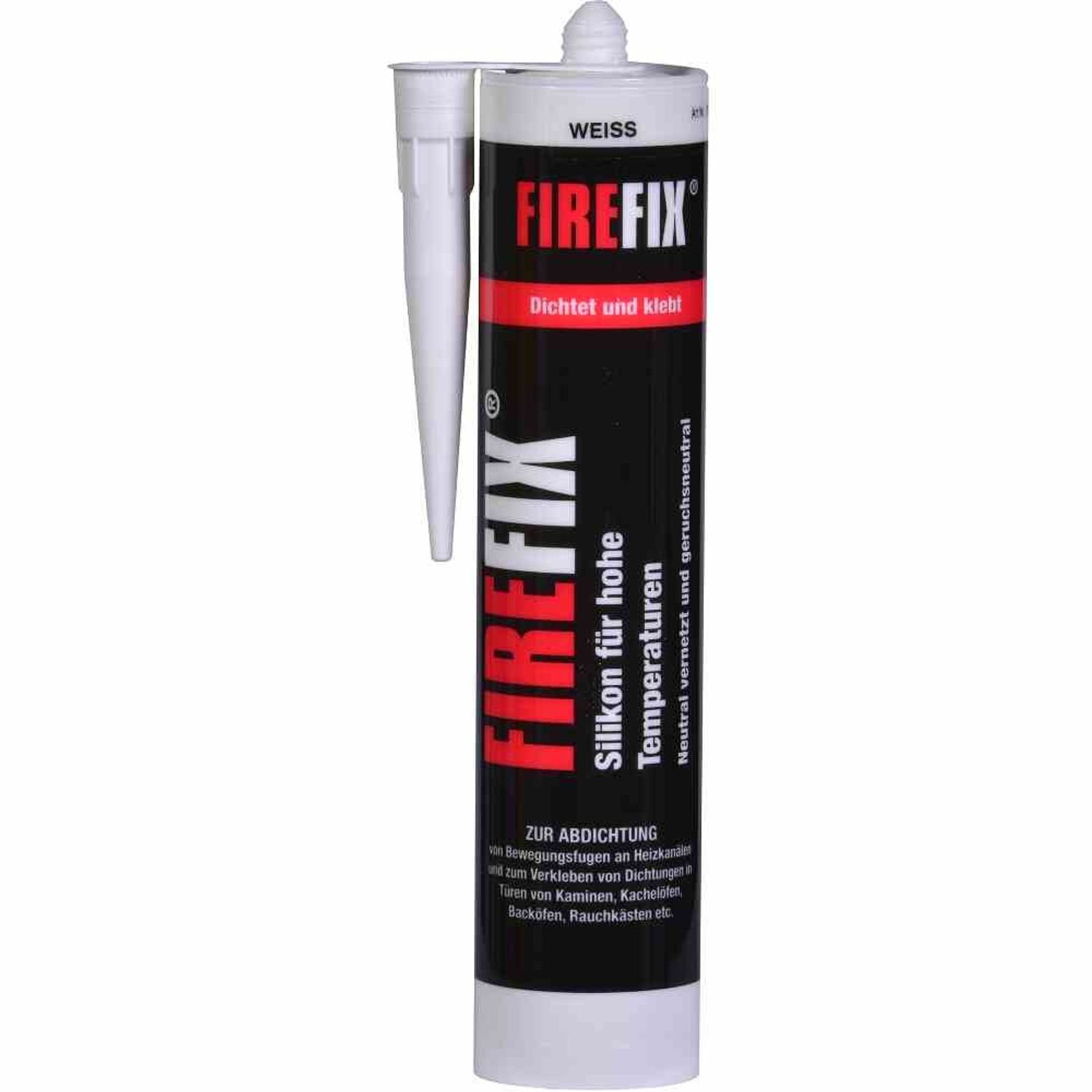 Firefix Dichtstoff Silikon 310ml schwarz hitzebeständig Kartusche Heimwerker Kamine Ofen