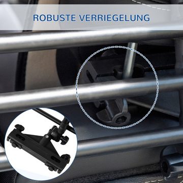 PawHut Hundegitter Trenngitter Autotrennwand mit rutschfesten PVC-Füße Stahl ABS Schwarz (Set, 1 St., Kofferraumgitter verstellbar), 85-140B x 40-50H cm