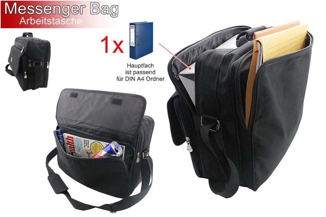 SHG Messenger Bag Arbeitstasche Umhängetasche Flugbegleiter Schultertasche