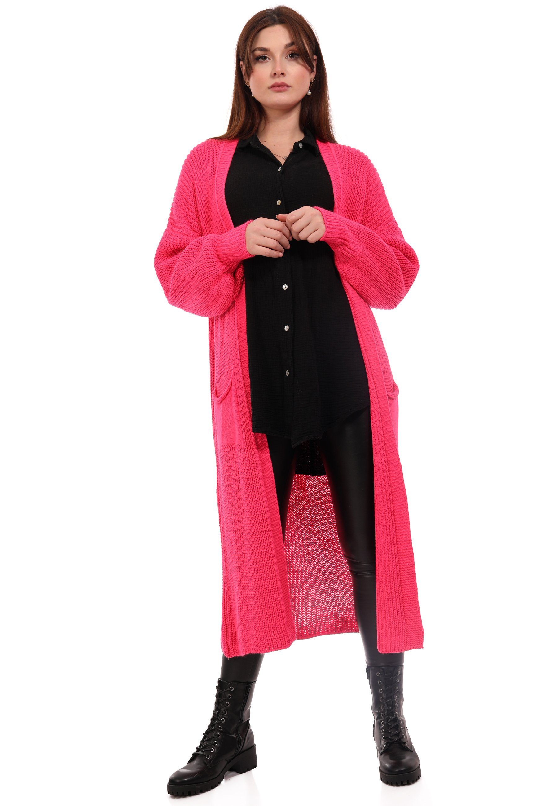 YC Fashion & Style Strickmantel Cardigan Strickjacke Casual verschlusslos Jacke One Size (1-tlg) Oversize Strickmantel mit Taschen