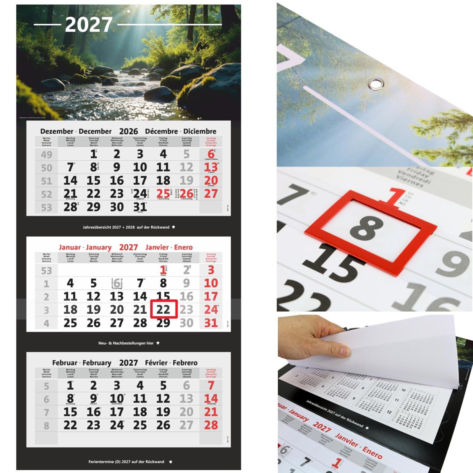 Anschütz Wandkalender Bildkalender 3-Monatskalender 2027