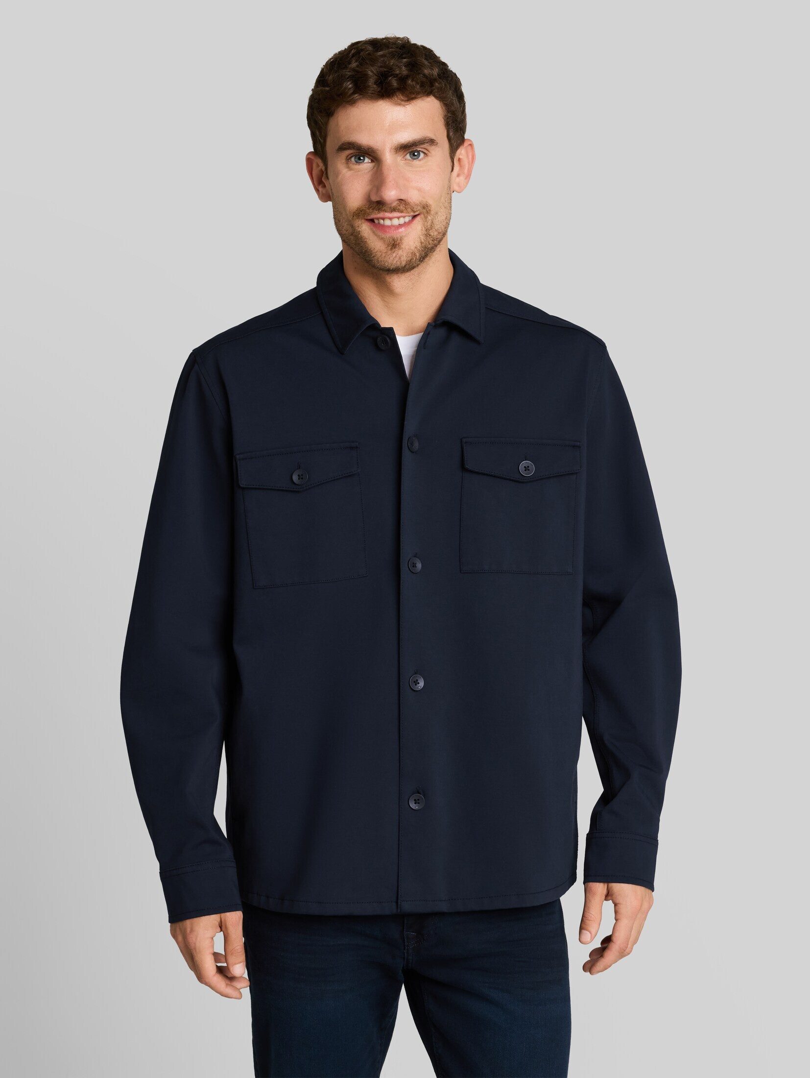 TOM TAILOR Langarmhemd Blusen & Shirts Sweat–Overshirt mit Taschen