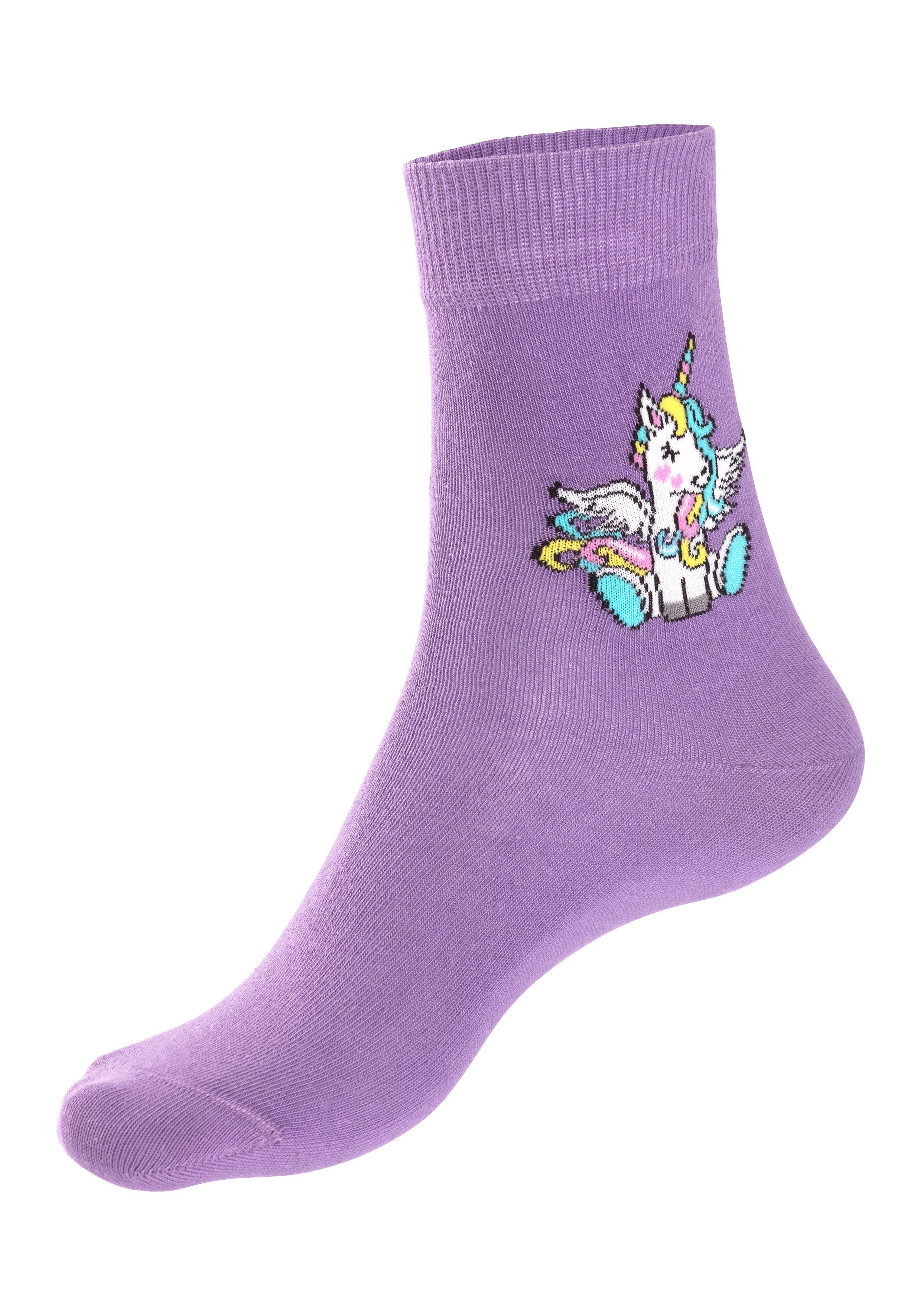 H.I.S Motiven mit (4-Paar) Einhorn Basicsocken