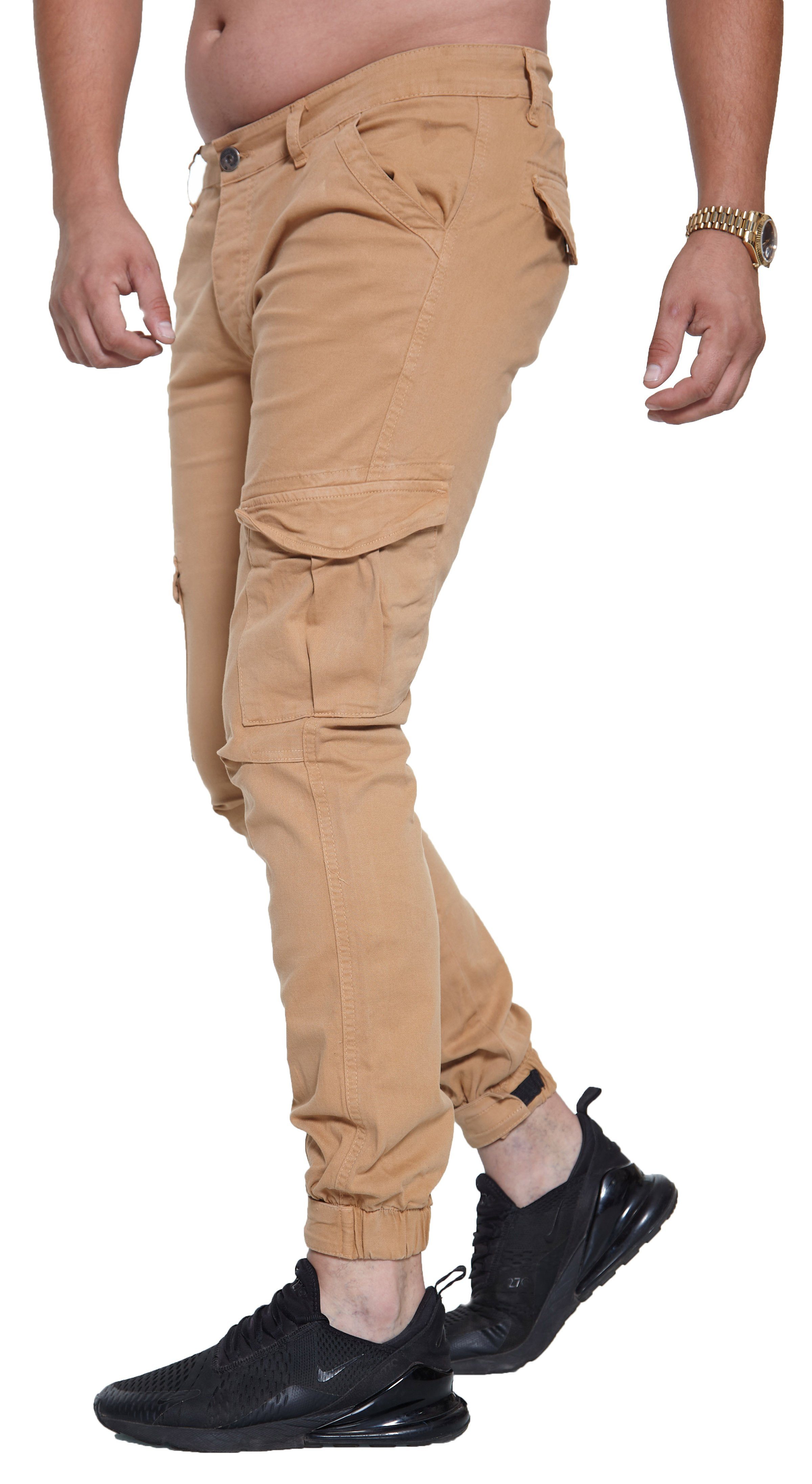 John Kayna Cargojeans John Kayna Chino H-3408 Fitness Freizeit Casual Beige