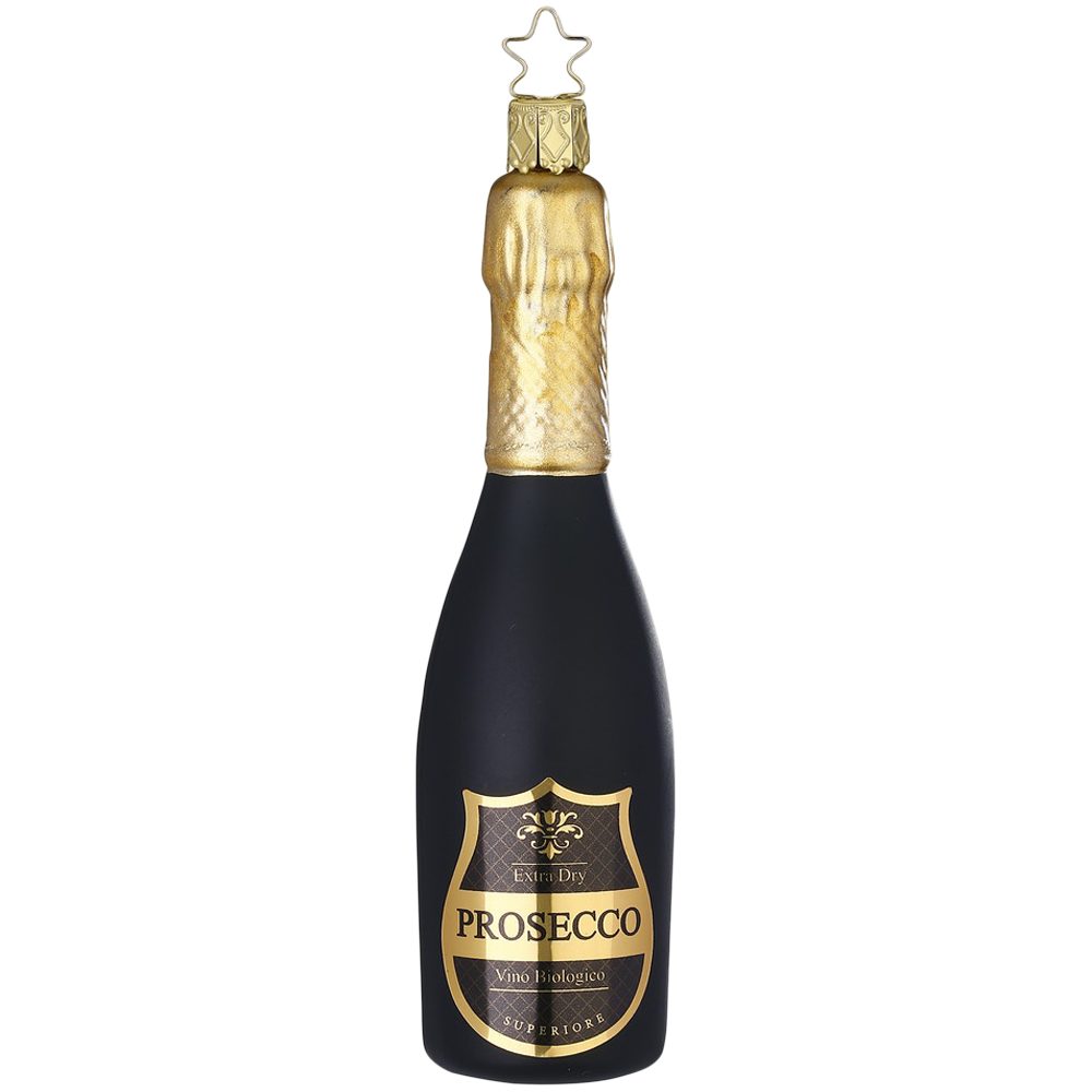 INGE-GLAS® Christbaumschmuck Prosecco Salute 14cm (1-tlg), mundgeblasen, handbemalt