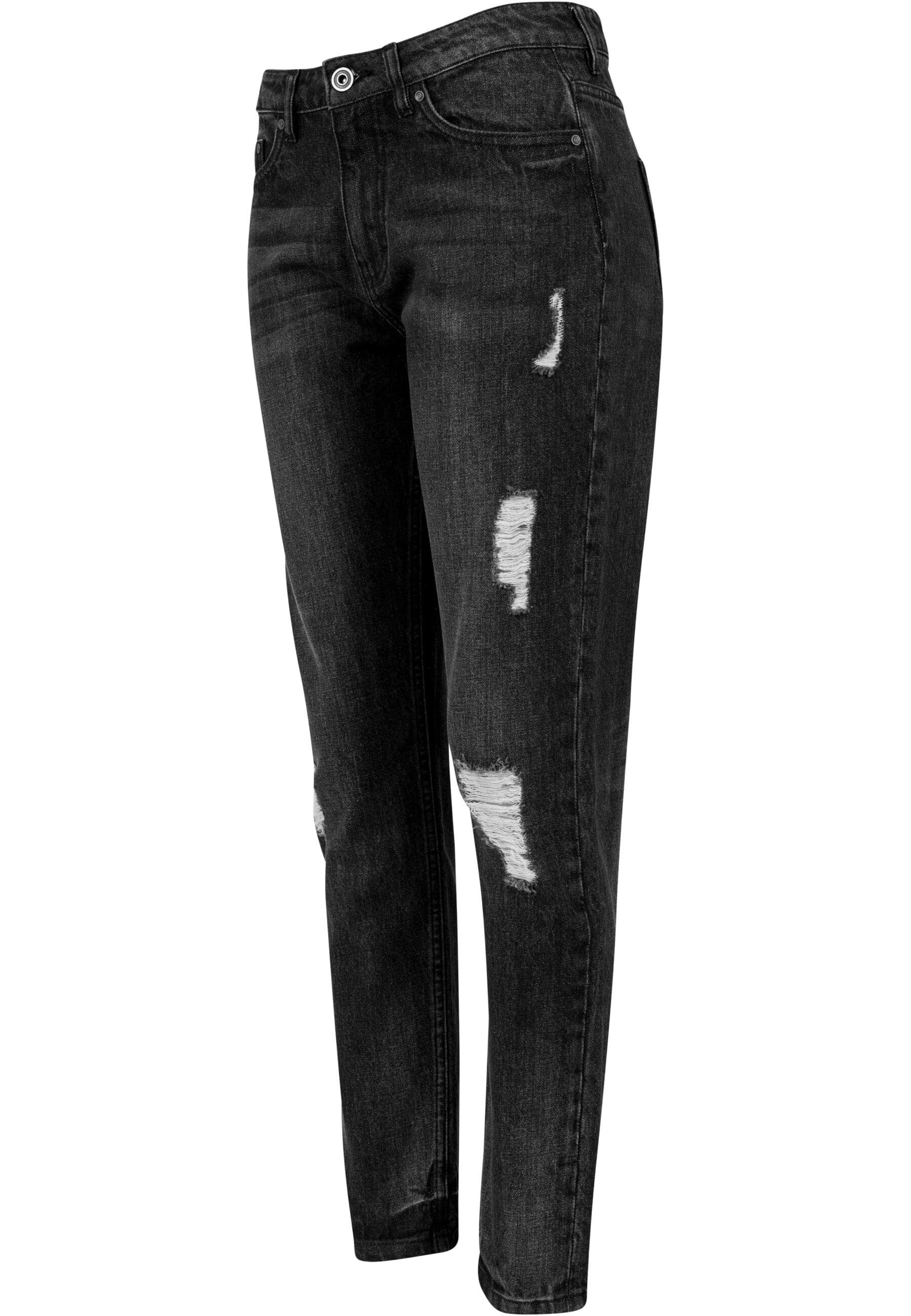 URBAN Damen (20709) (1-tlg) CLASSICS Ladies Washed Denim Bequeme Pants Jeans Black Boyfriend