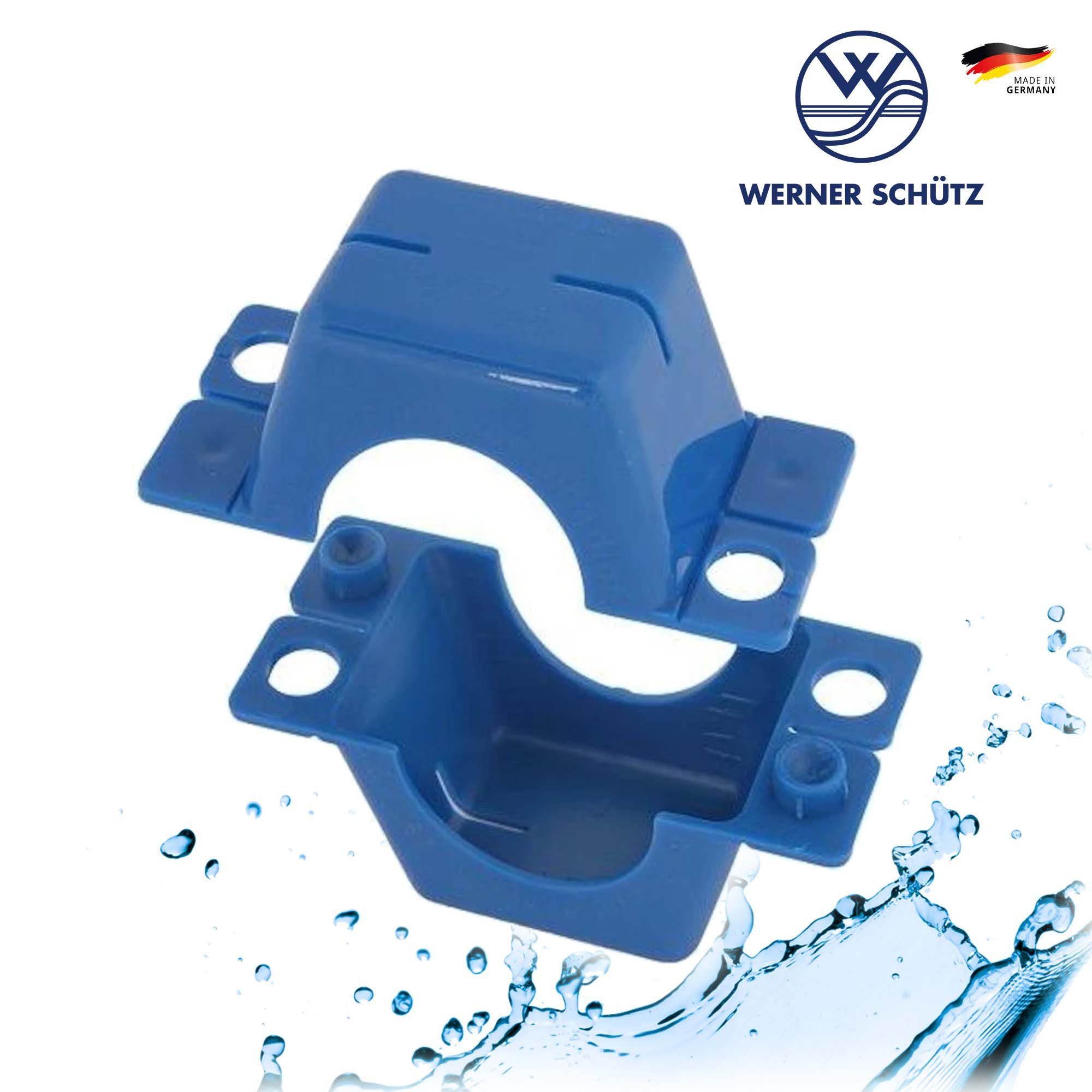 Schlösser Wasserzähler Plombierschelle für Hauswasserzähler, blau, beschriftet, 2-teilig