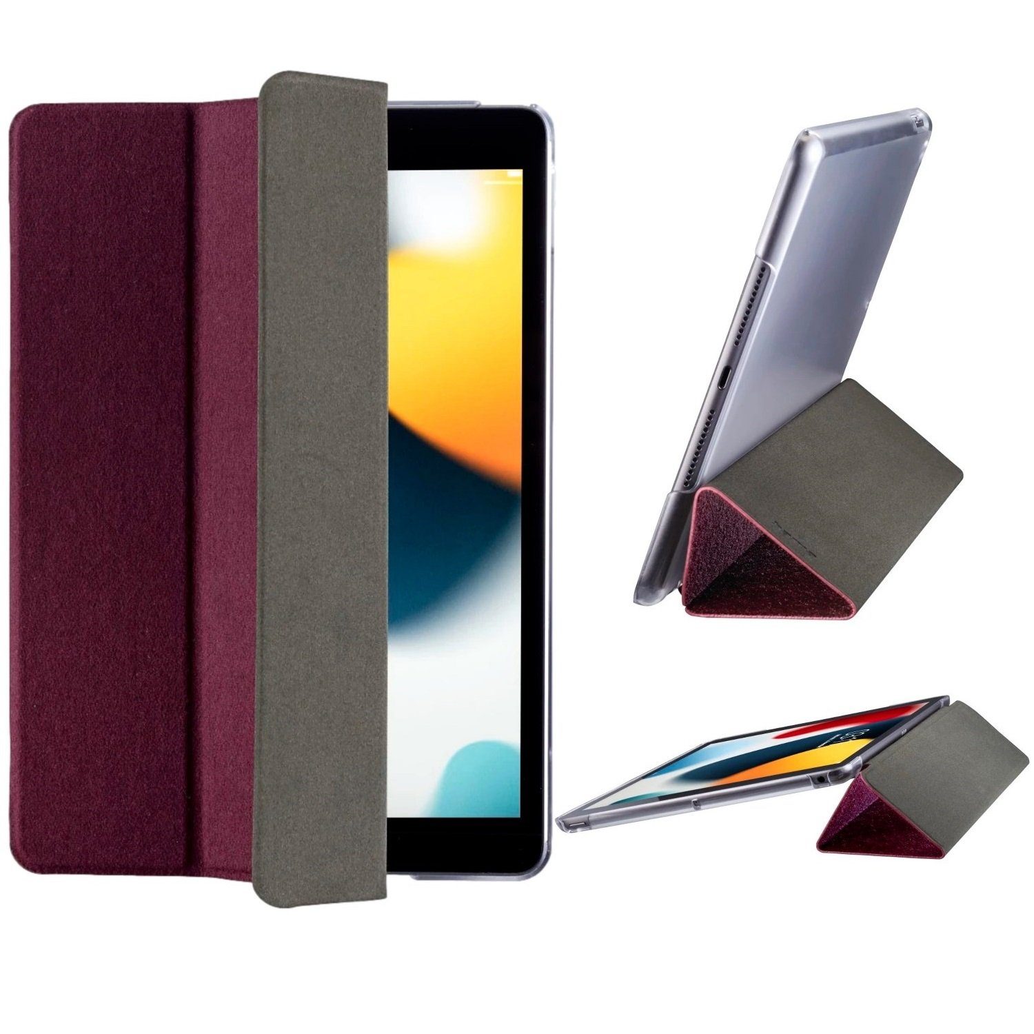 Hama Tablet-Hülle Smart Case Palermo Tasche Cover Hülle Bag Rot, Standfunktion, für Apple iPad 7 2019 / iPad 8 2020 / iPad 9 2021 10,2"