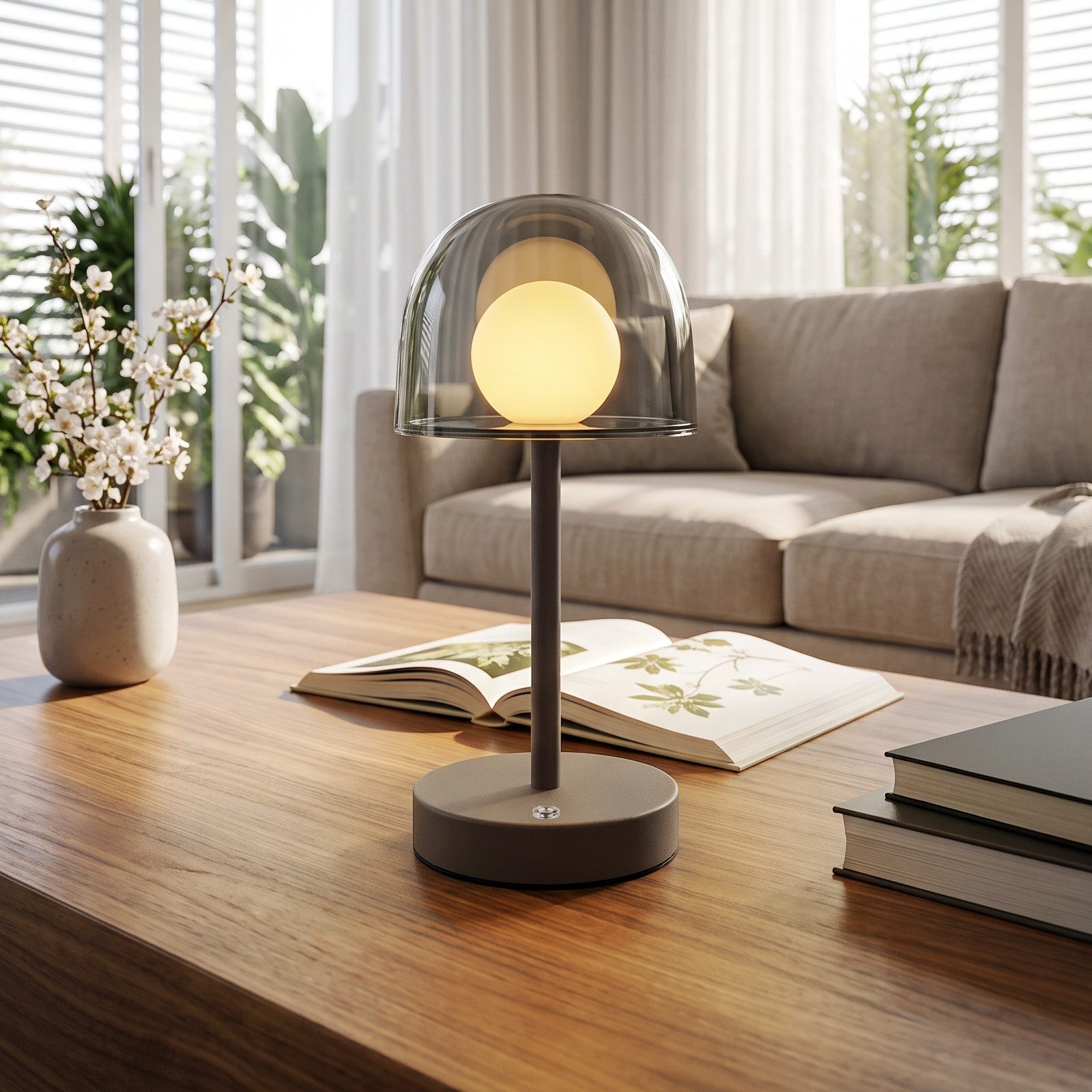 Nettlife LED Tischleuchte kabellos dimmbar Touch 3 Farbtemperaturen Akkubetrieb Nachttischlampe, für Schlafzimmer Wohnzimmer Arbeitszimmer Büros – Bild 5 von 5