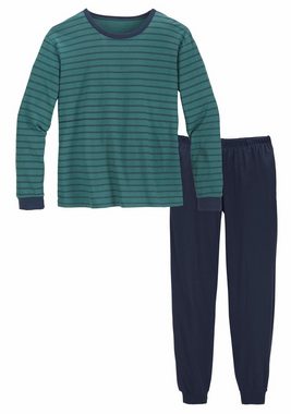 le jogger® Pyjama (2 tlg., 1 Stück) mit zweifarbig gestreiftem Oberteil