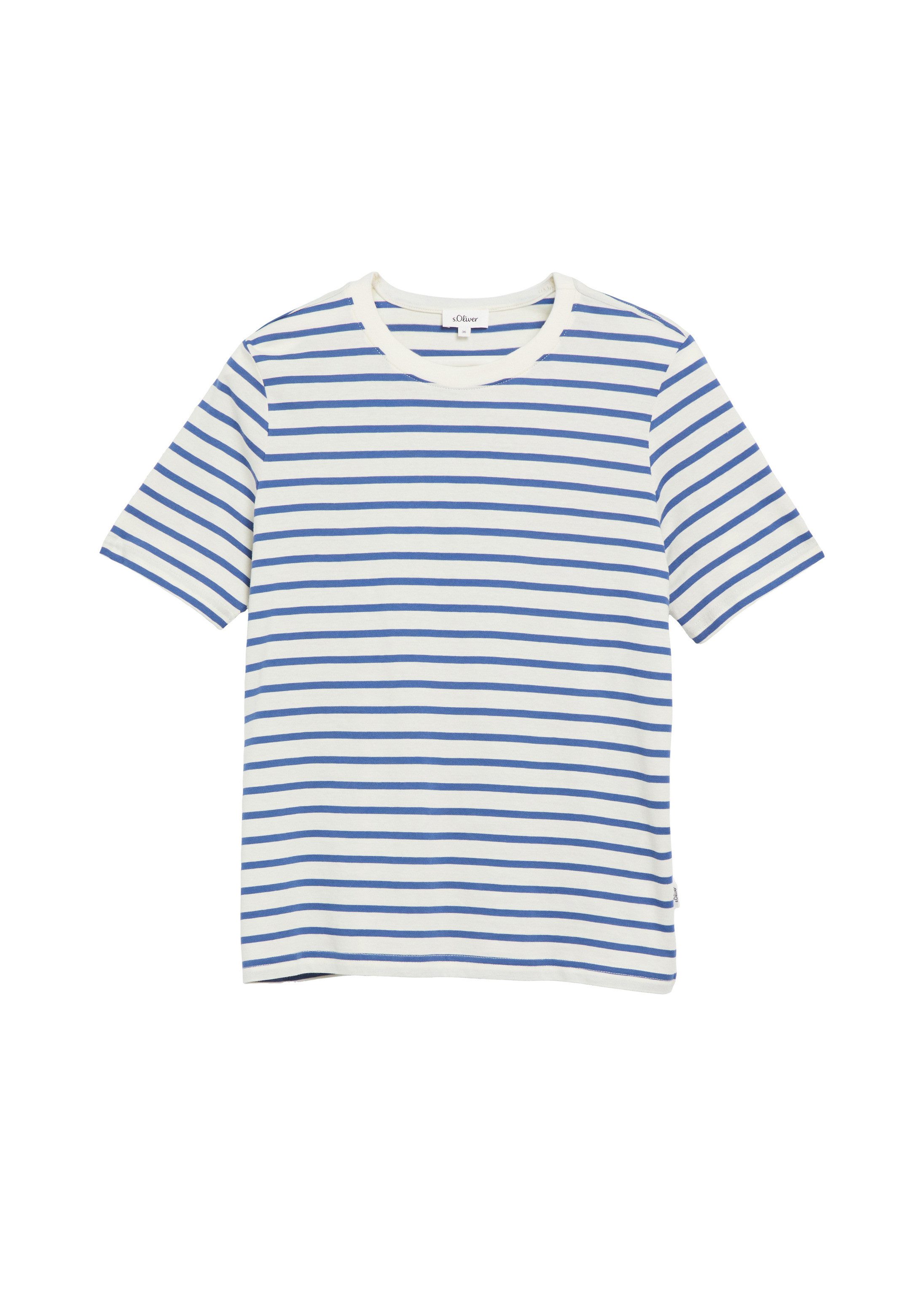 s.Oliver Kurzarmshirt T-Shirt Gestreiftes T-Shirt mit Rundhalsausschnitt