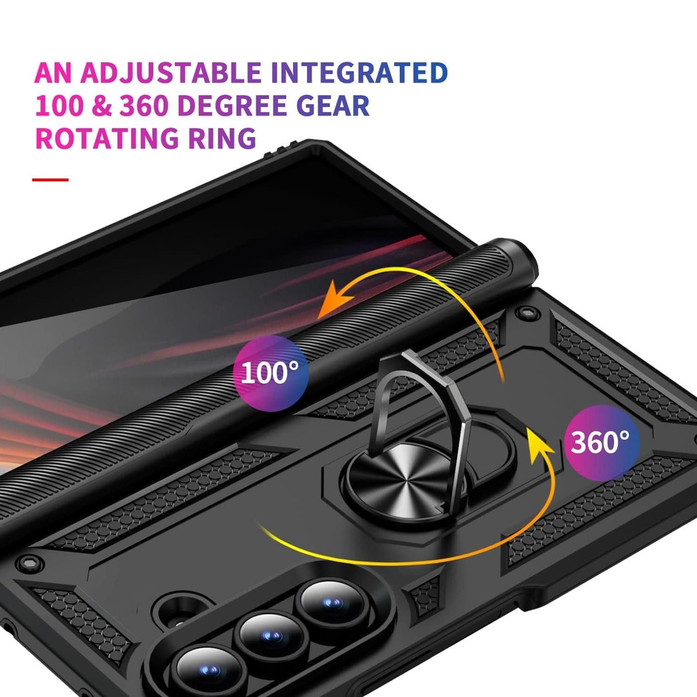 CoolGadget Handyhülle Armor Shield Case für Samsung Galaxy Z Fold 7 8 Zoll, Outdoor Cover Magnet Ringhalterung Handy Hülle für Galaxy Z Fold 7 5G – Bild 2 von 5