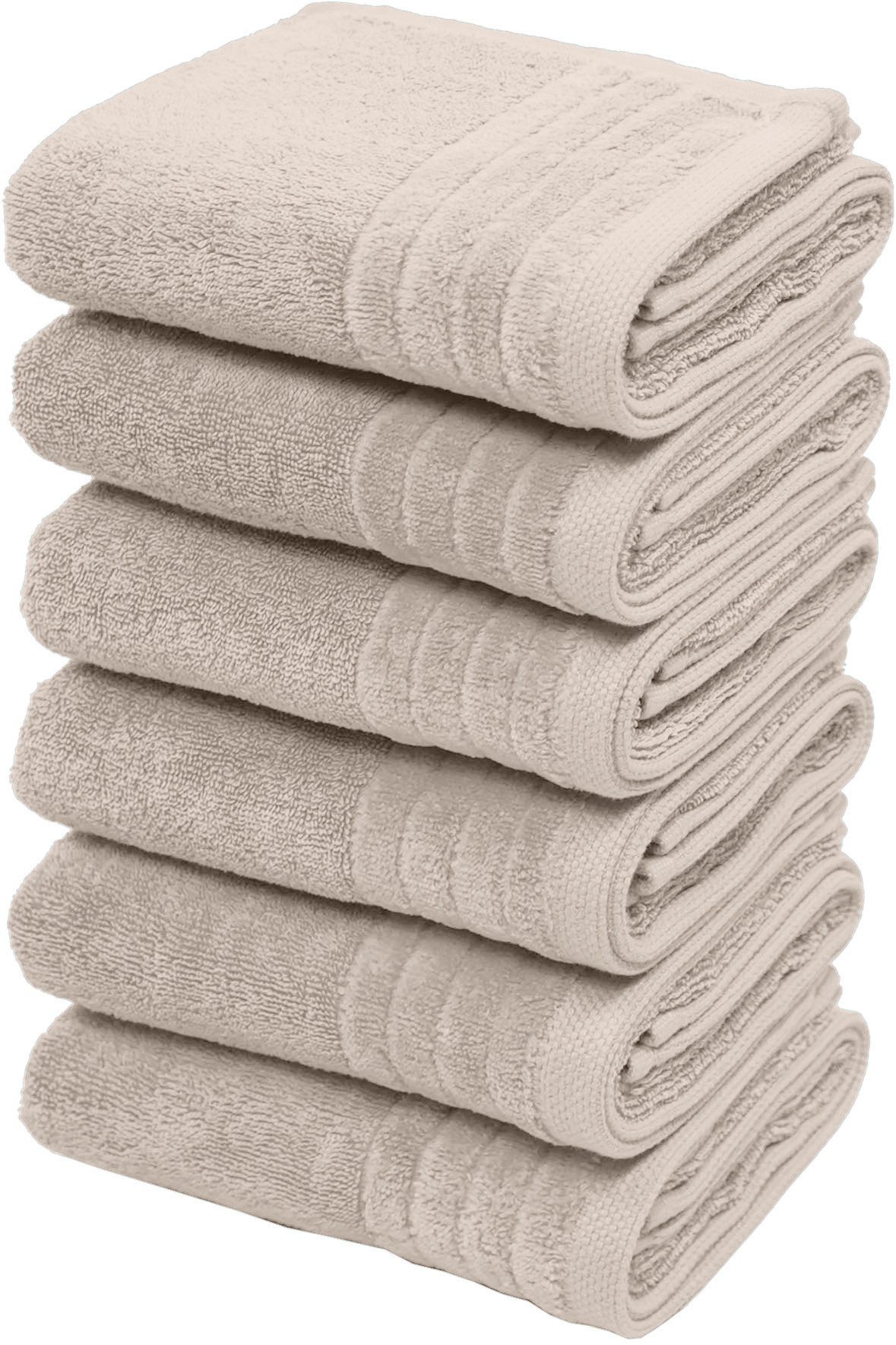 OTTO home Handtücher Sanremo Premium, Premium Handtücher, 600 gr/m², 50x100cm, Frottier (Set, 6-St), mit Bordüre, flauschig und weich, 5 Jahre Garantie