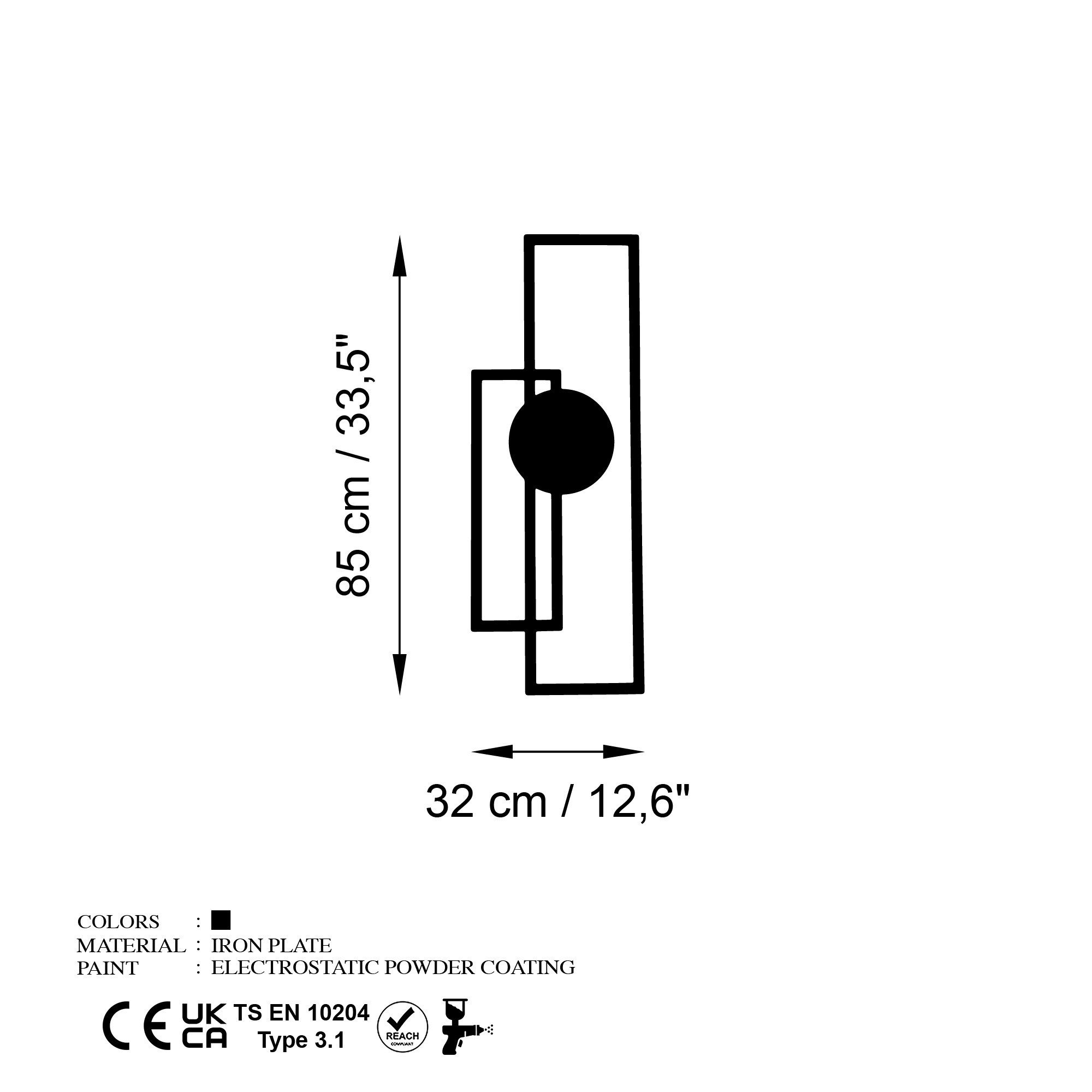 Wallity Wanddekoobjekt 100% METAL, 32 x 85 cm L3609