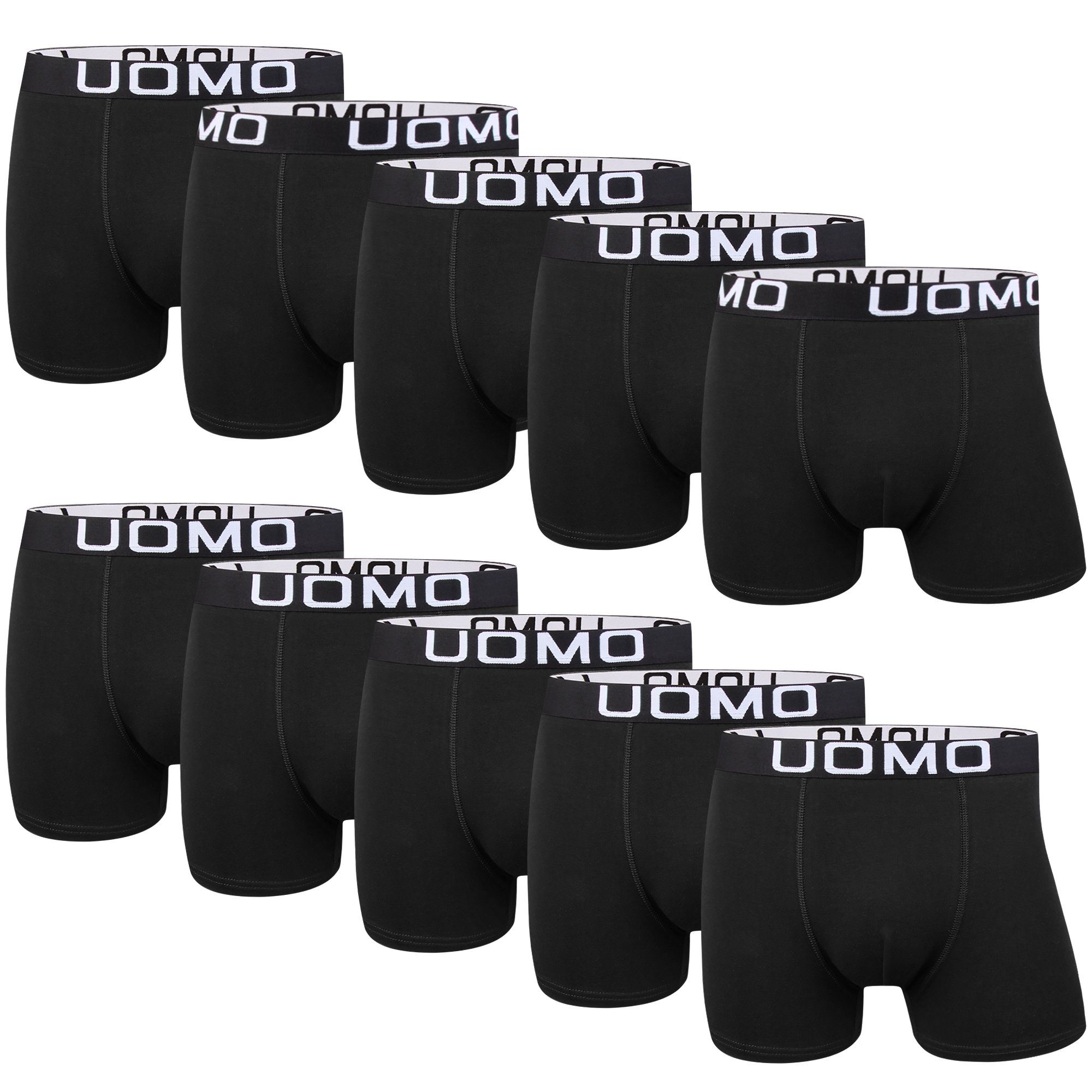 L&K Boxershorts 1116 aus Herren verschienden Schwarz (10er-Pack) Baumwolle Boxershorts Farben
