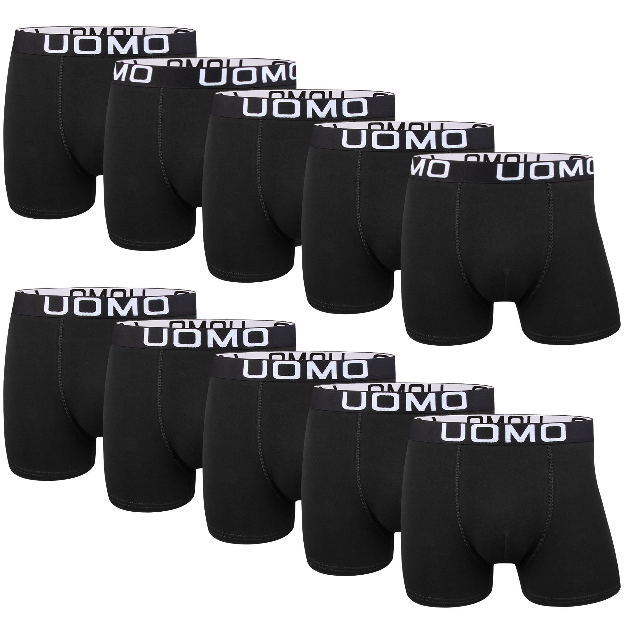 1116 verschienden Baumwolle Boxershorts Farben Herren Schwarz (10er-Pack) Boxershorts aus L&K