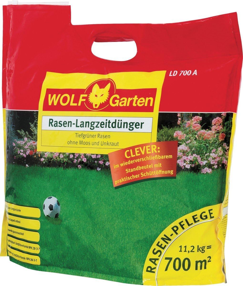 WOLF Rasen-Langzeitdünger Rasen-Langzeitdünger, organisches Material, grün, 33 x 26 x 13 cm, 1-St.