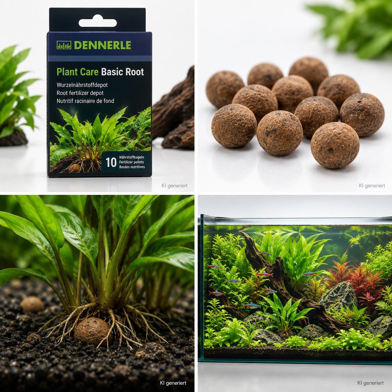 DENNERLE Aquarien-Substrat Dennerle Plant Care Basic Root 10 Stück Nährstoffkugeln Kugeln, (Packung)