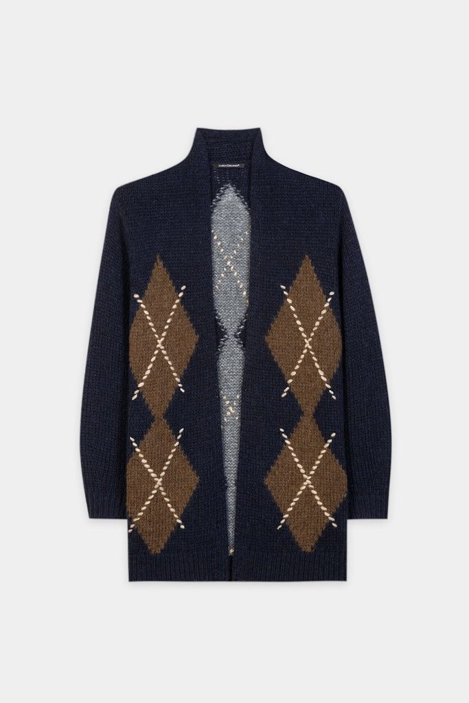 Luisa Cerano Strickjacke Alpaka-Mix-Cardigan mit Muster