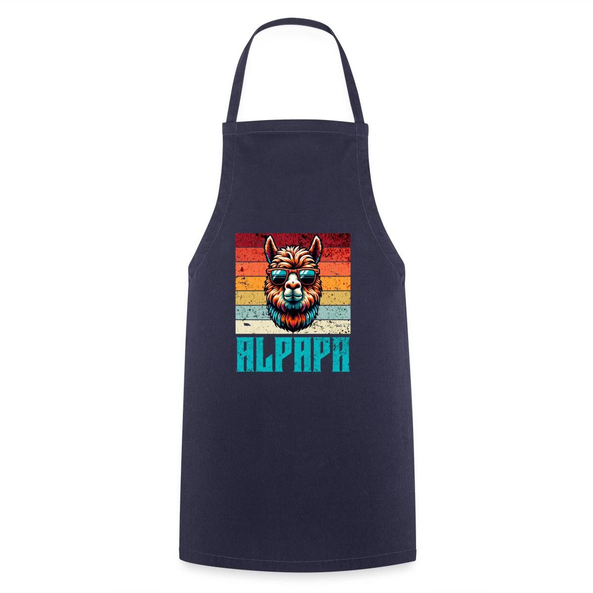 Spreadshirt Kochschürze Alpapa Cooles Lama Papa Kochschürze, (1-tlg)