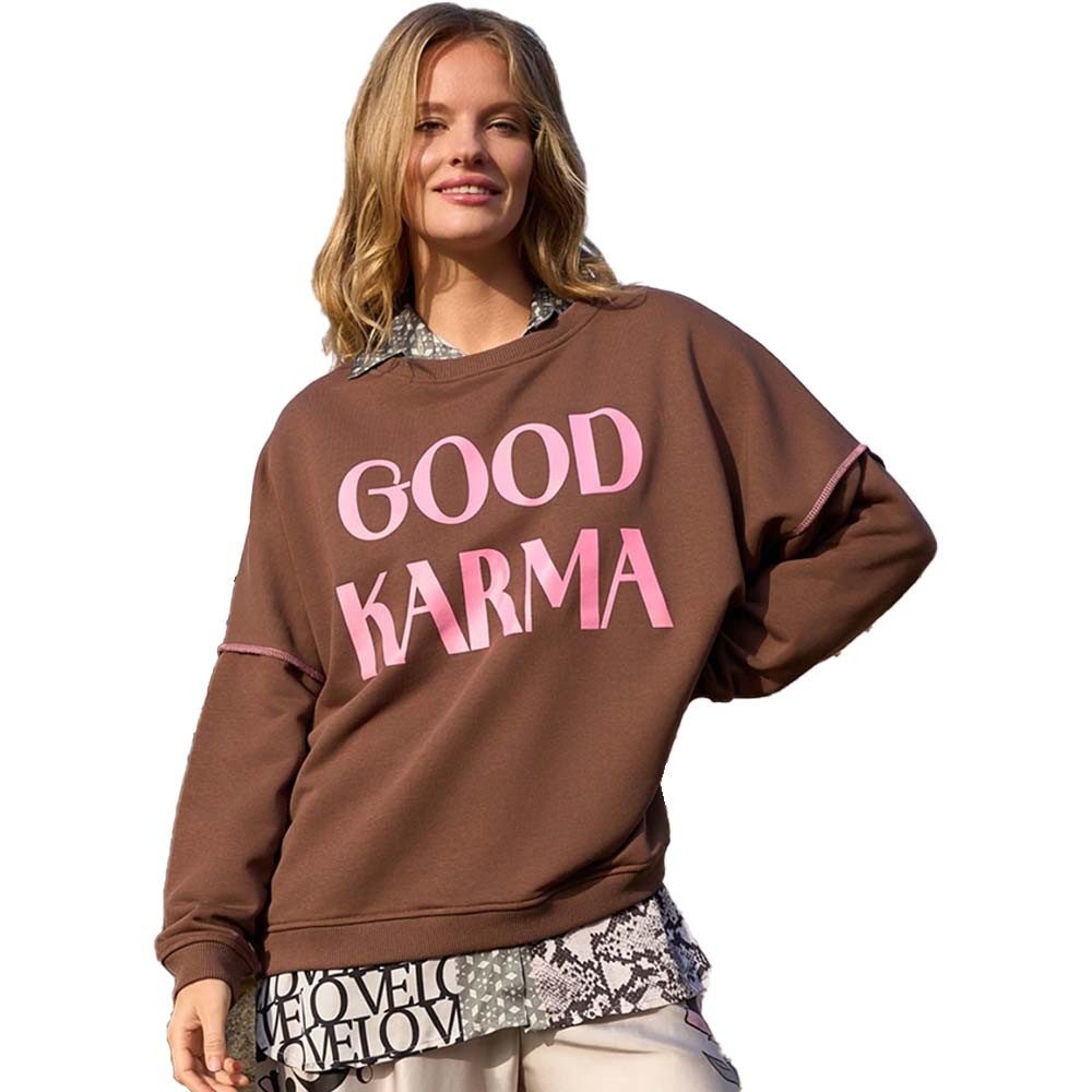 Miss Goodlife Sweatshirt Miss Goodlife Good Karma Good Luck, MG13320, Choco günstig online kaufen