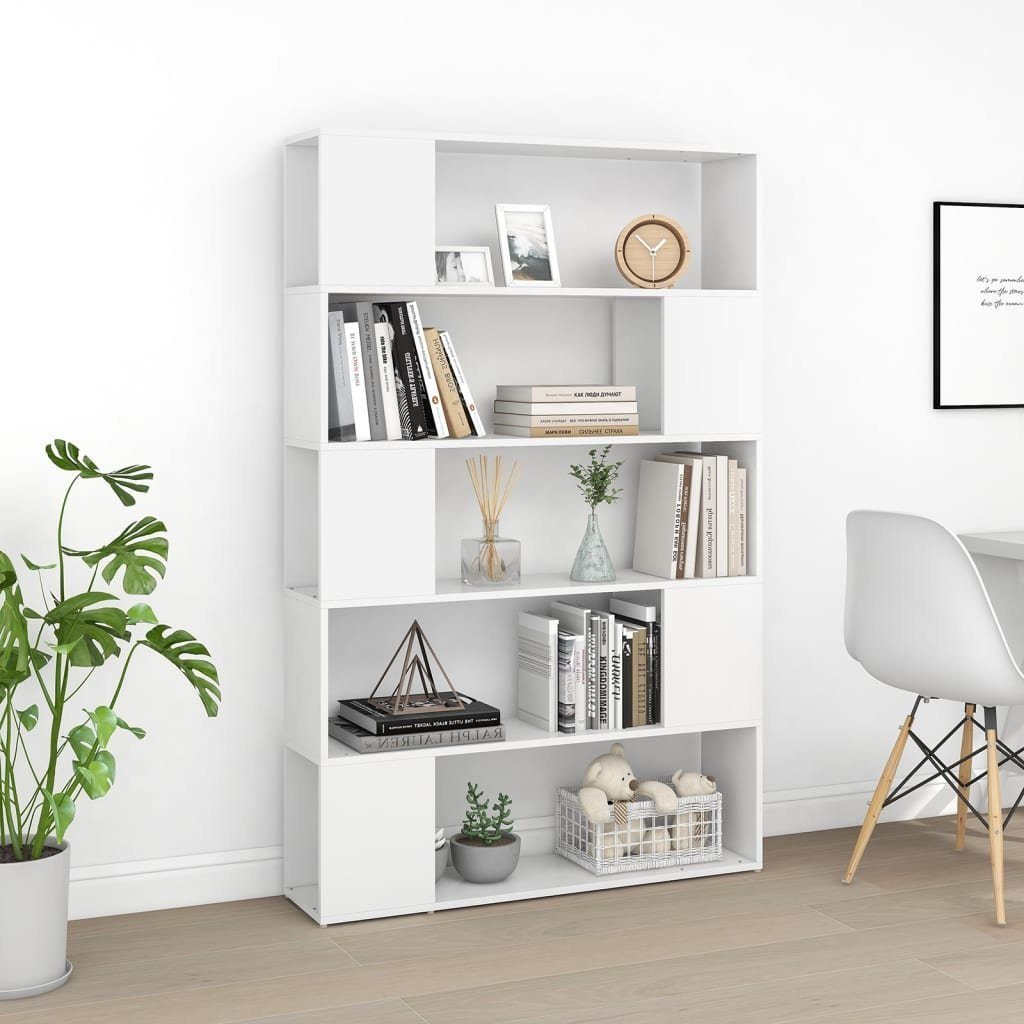 Bücherregal Holzwerkstoff Weiß Raumteiler 100x24x155 furnicato cm