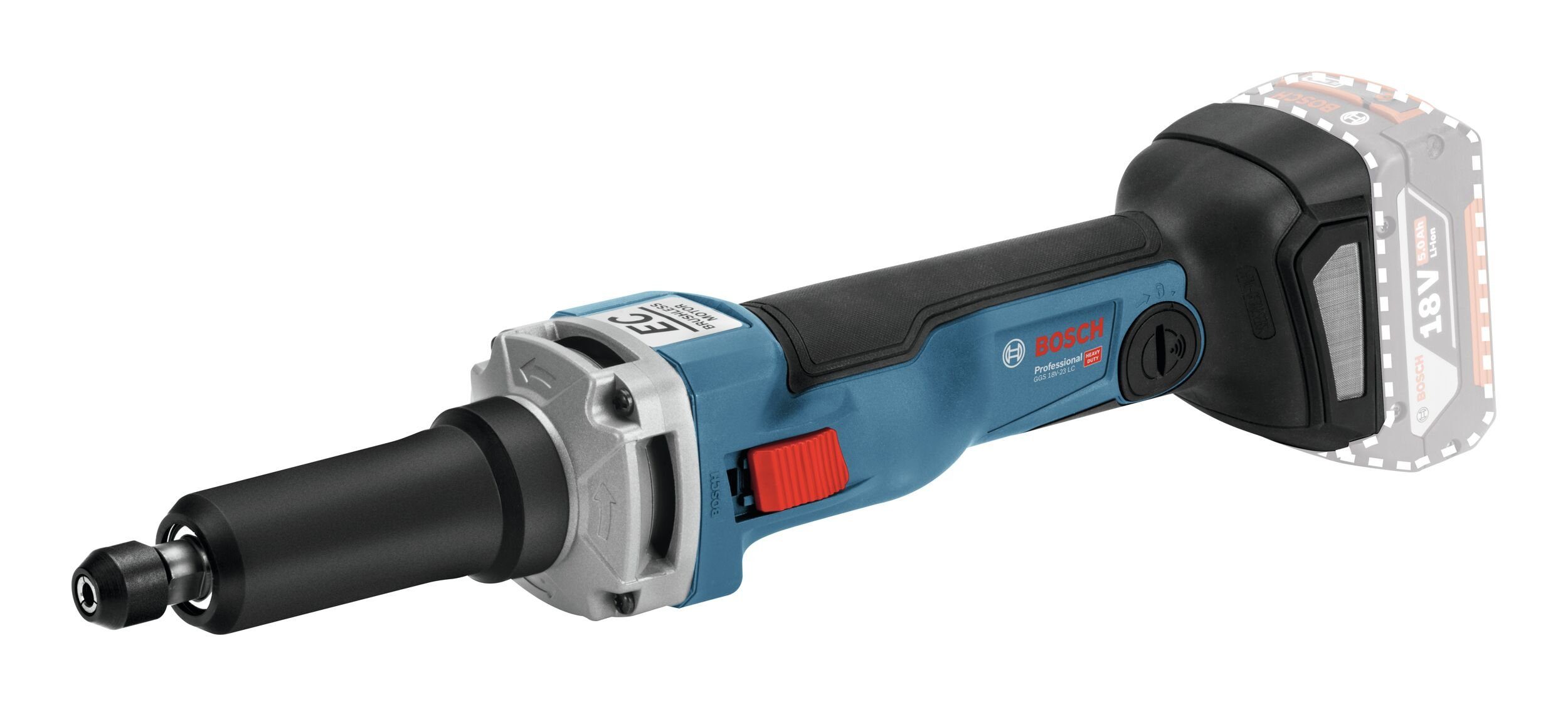 Bosch Professional Akku-Geradschleifer GGS 18V-23 LC, max. 23000 U/min, Ohne Akku - in L-BOXX 136