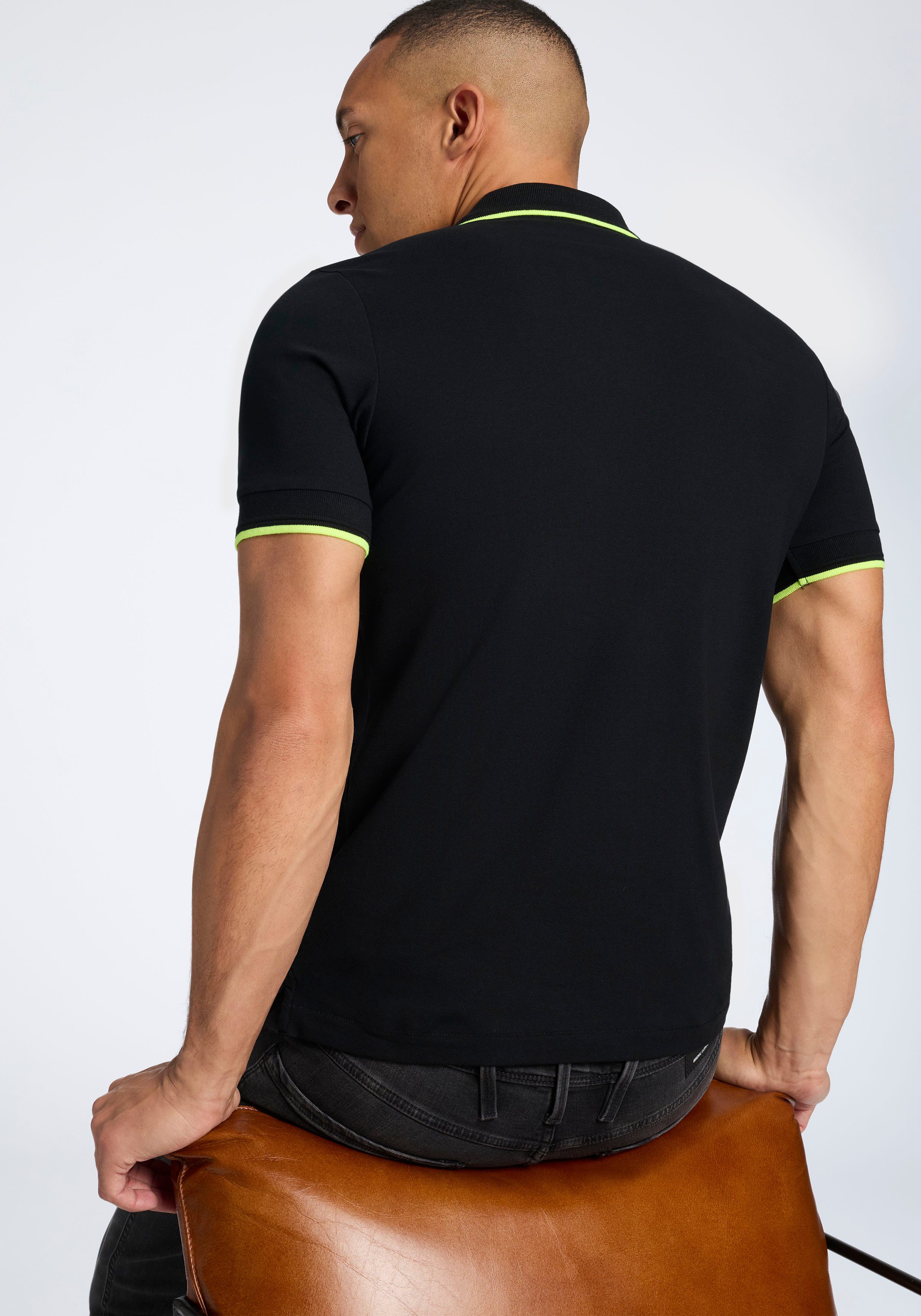 Replay Poloshirt mit Kontrastdetails, Baumwoll-Mix