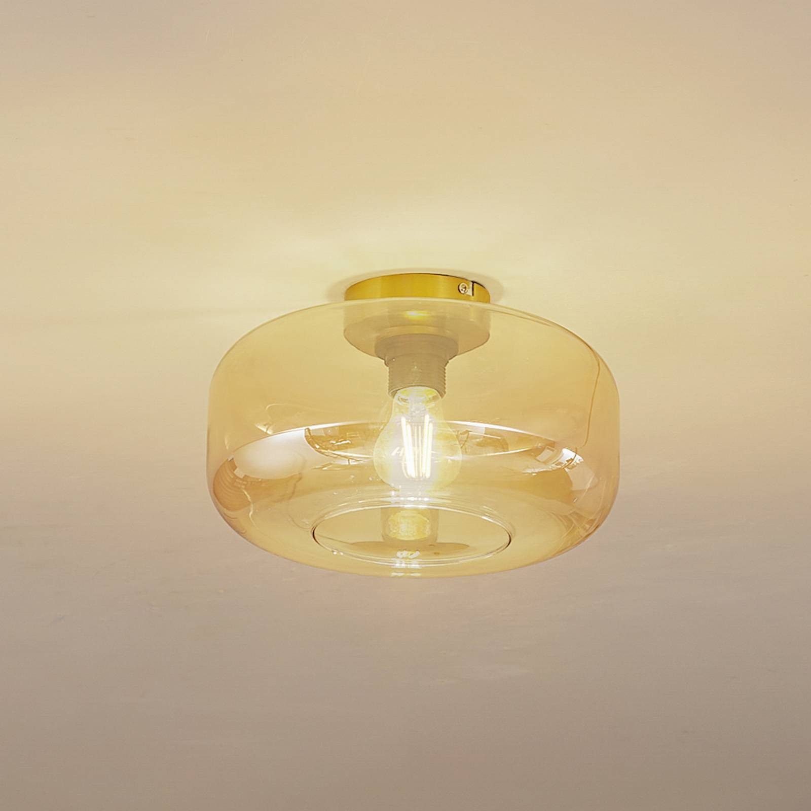 Lindby Deckenleuchten Hildur, Glas Creme IP20, 1 x 15 W LED günstig online kaufen