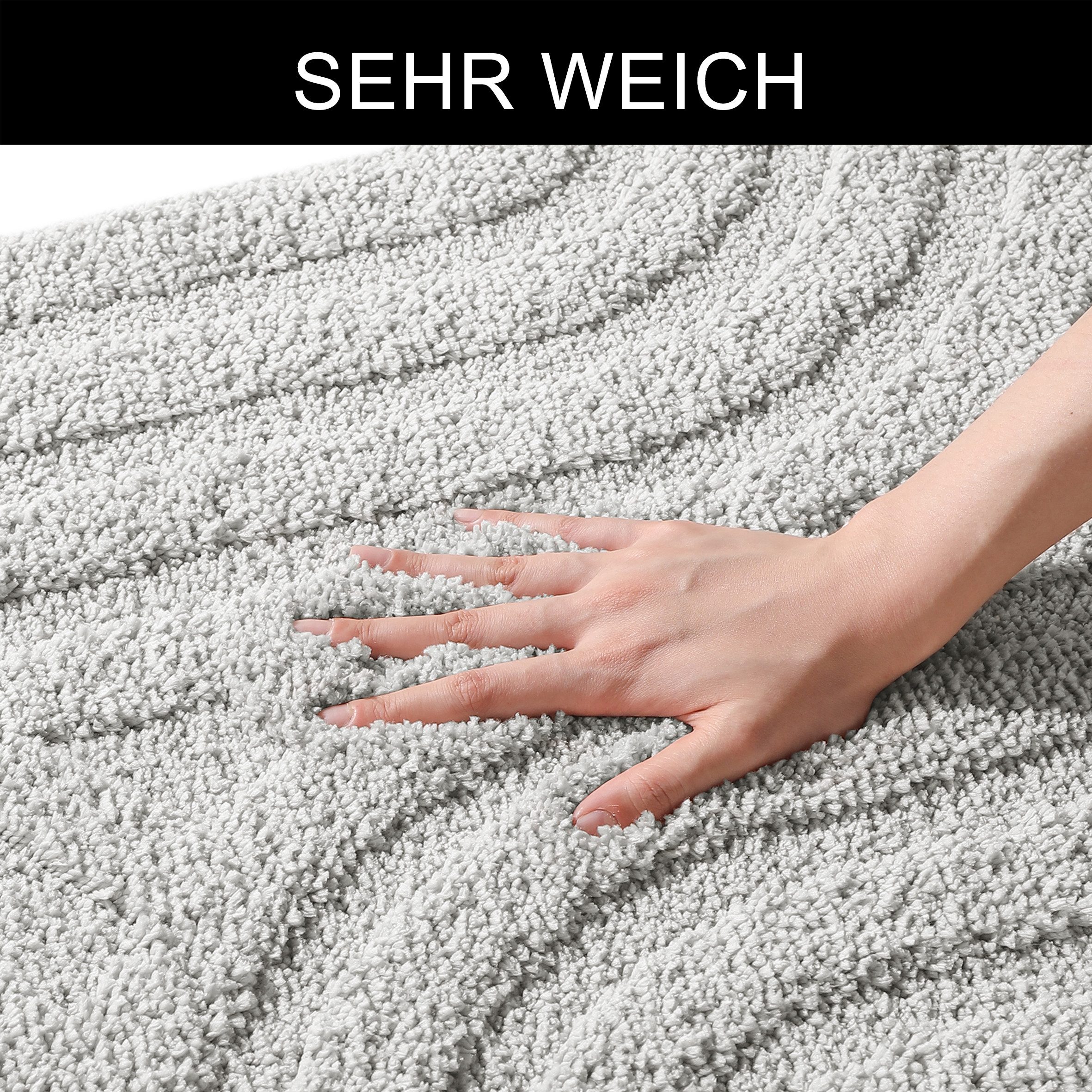 OTTO home Badematte Sanremo Scandi, Badvorleger, Badezimmer Teppich, Duschvorleger, Höhe 20 mm, rutschhemmend beschichtet, strapazierfähig, Polyester, rechtecki – Bild 5 von 5