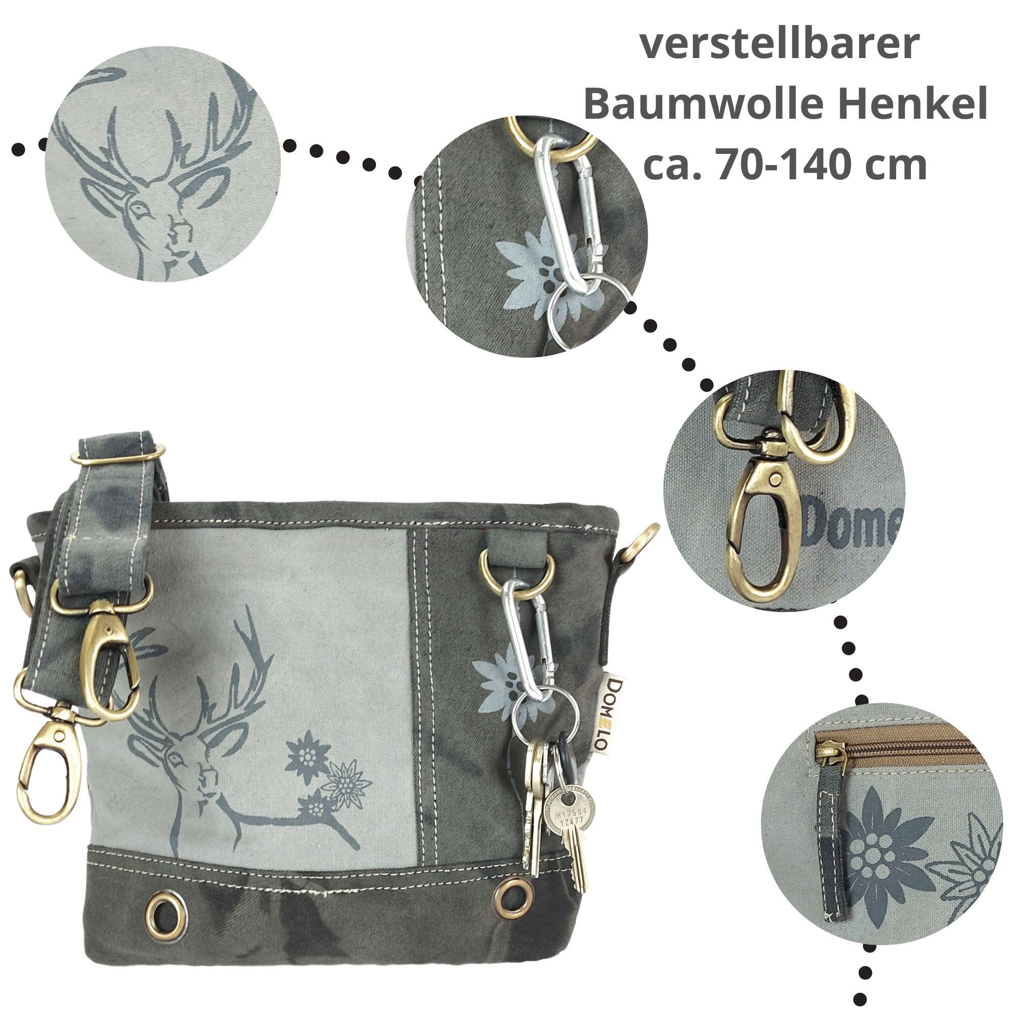 Domelo Trachtentasche Canvas Umhängetasche Dirndl Tasche Schultertasche mit günstig online kaufen