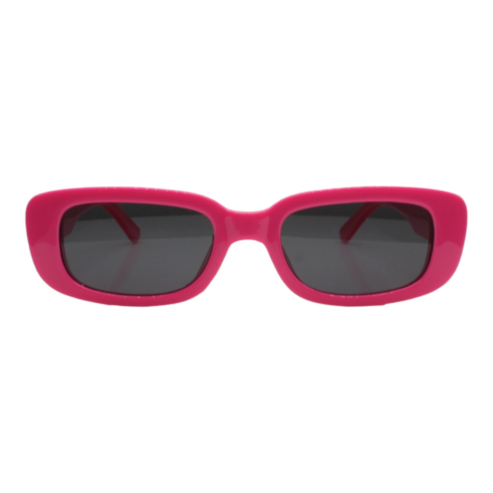 LUXXADA Sonnenbrille (Ovale Sonnenbrille Damen in Pink mit dicken Rand) Schmale Festivalbrille in Pink mit Polarisierten Gläsern