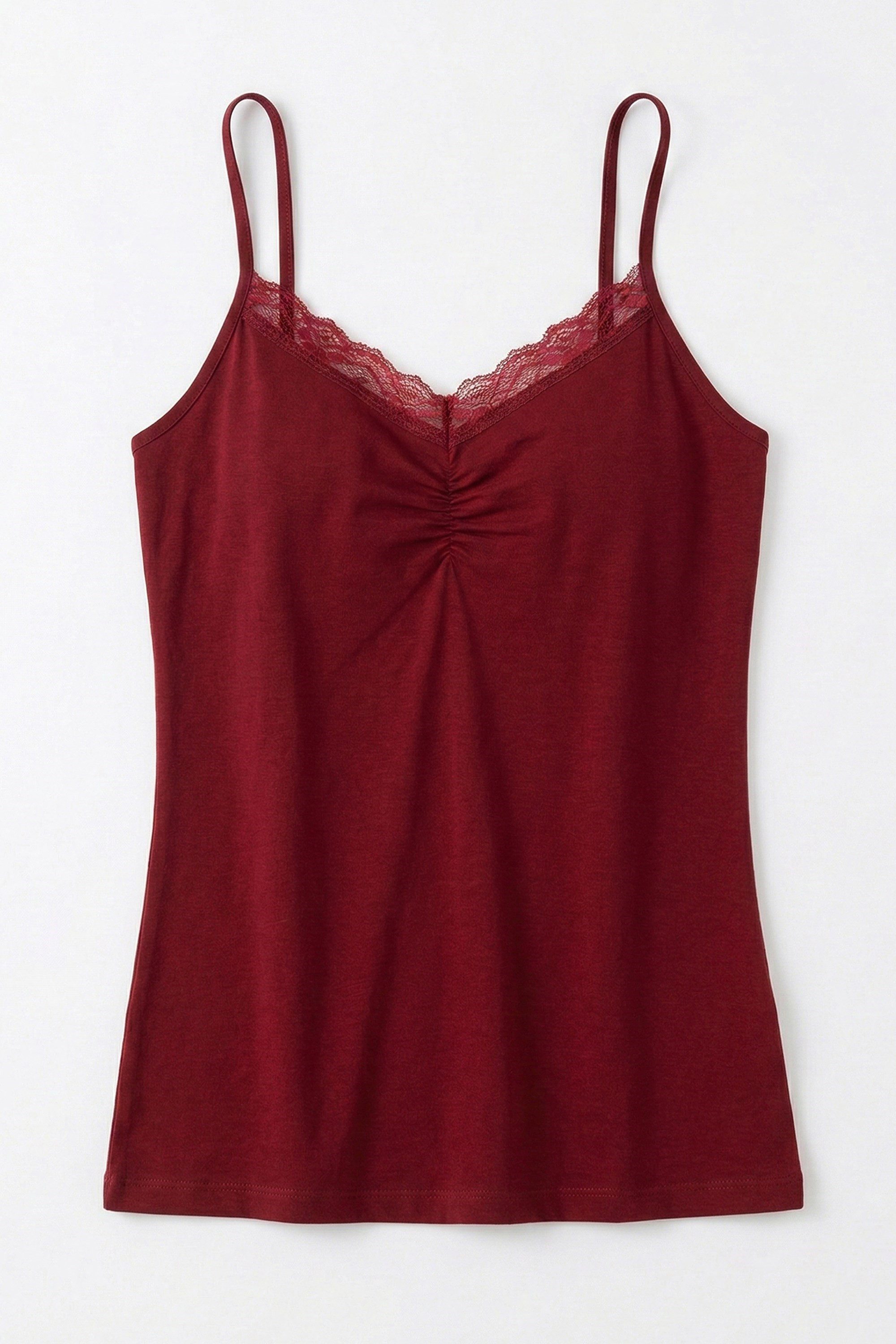 öts Tanktop Damen Baumwoll-Top mit gerafftem Vorderteil