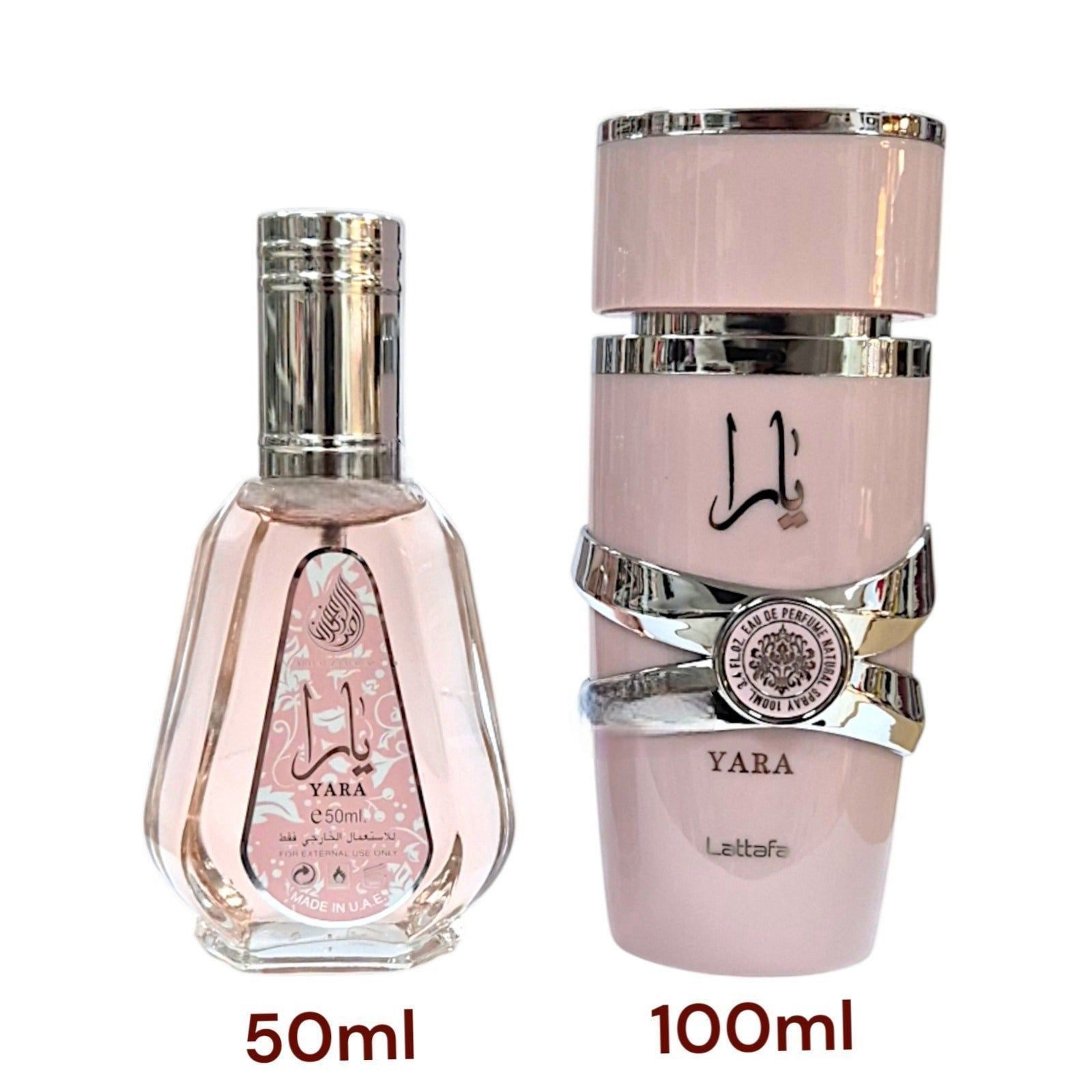 Lattafa Duft-Set Yara Eau de Parfum EDP Frisch + Parfümzerstäuber (leer) Set