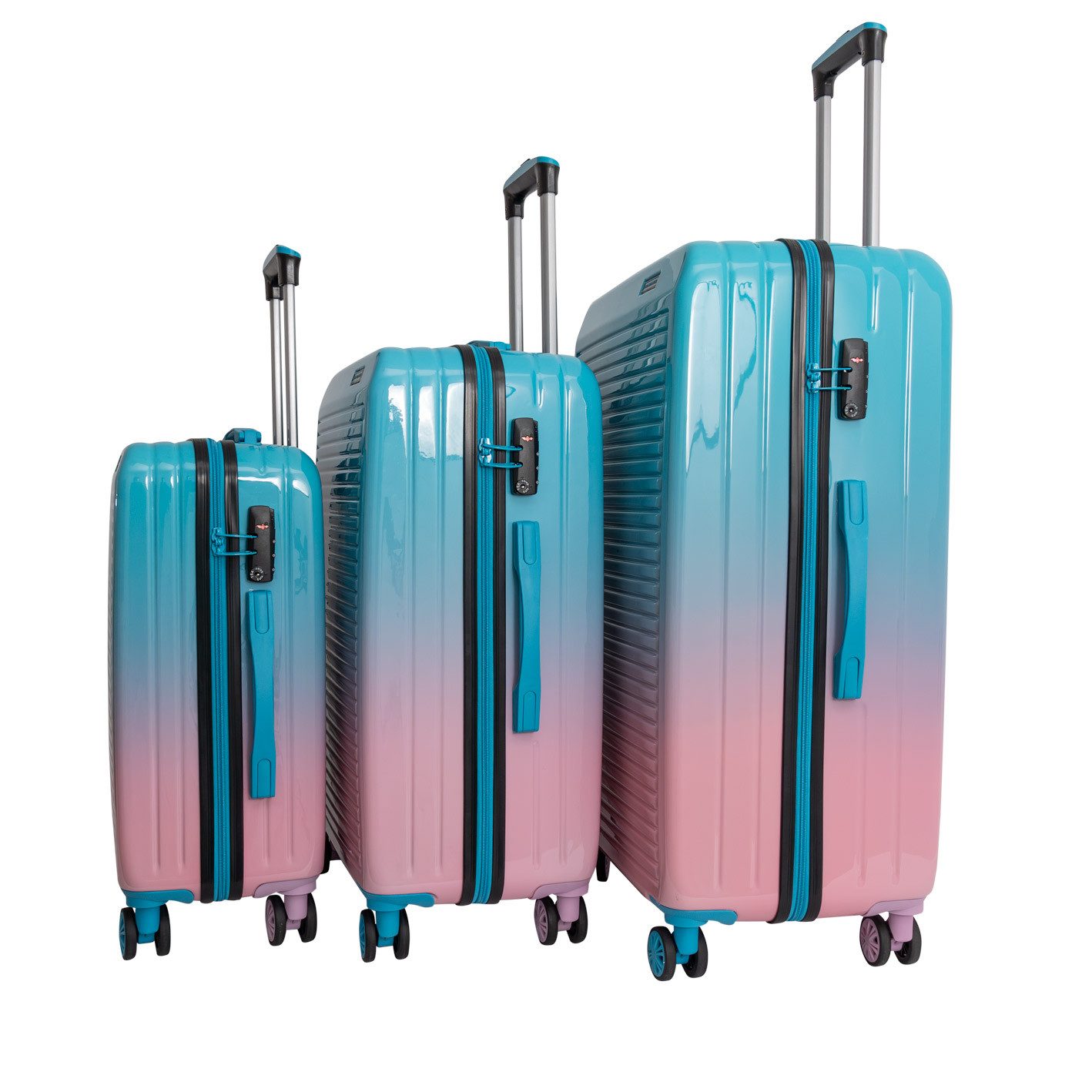 Crosstravel Kofferset Rainbow, 4 Rollen, (3 günstig online kaufen