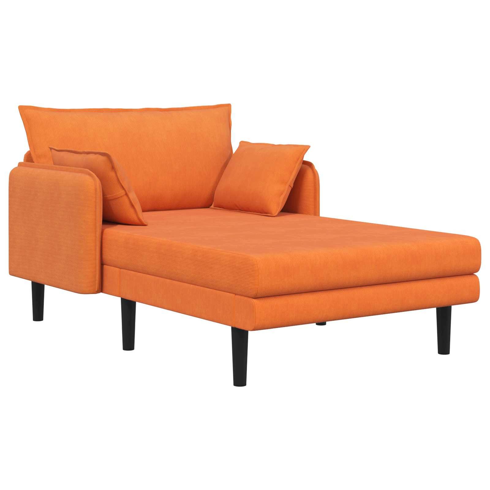 vidaXL Chaiselongue Große Chaiselongue Orange Cordstoff, 1 Teile