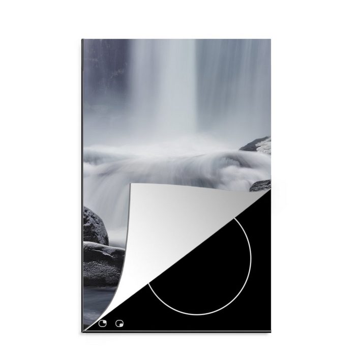 MuchoWow Herdblende-/Abdeckplatte Wasserfall - Steine - Natur Vinyl (1 tlg) Küchen Dekoration für Induktionsherd Induktionskochfeld