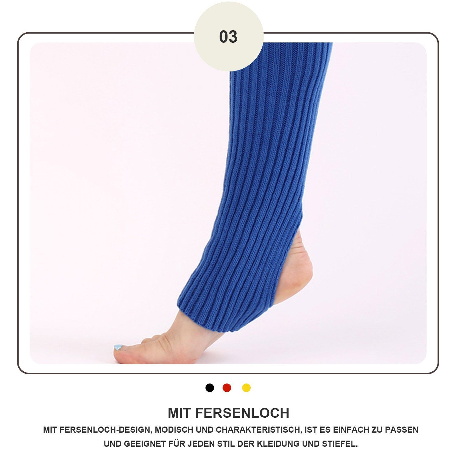 Königsblau 1980er für und Erwachsene) Beinwärmer Jahre Jugendliche Thermo-Strick-Beinlinge Beinstulpen (Geeignet MAGICSHE
