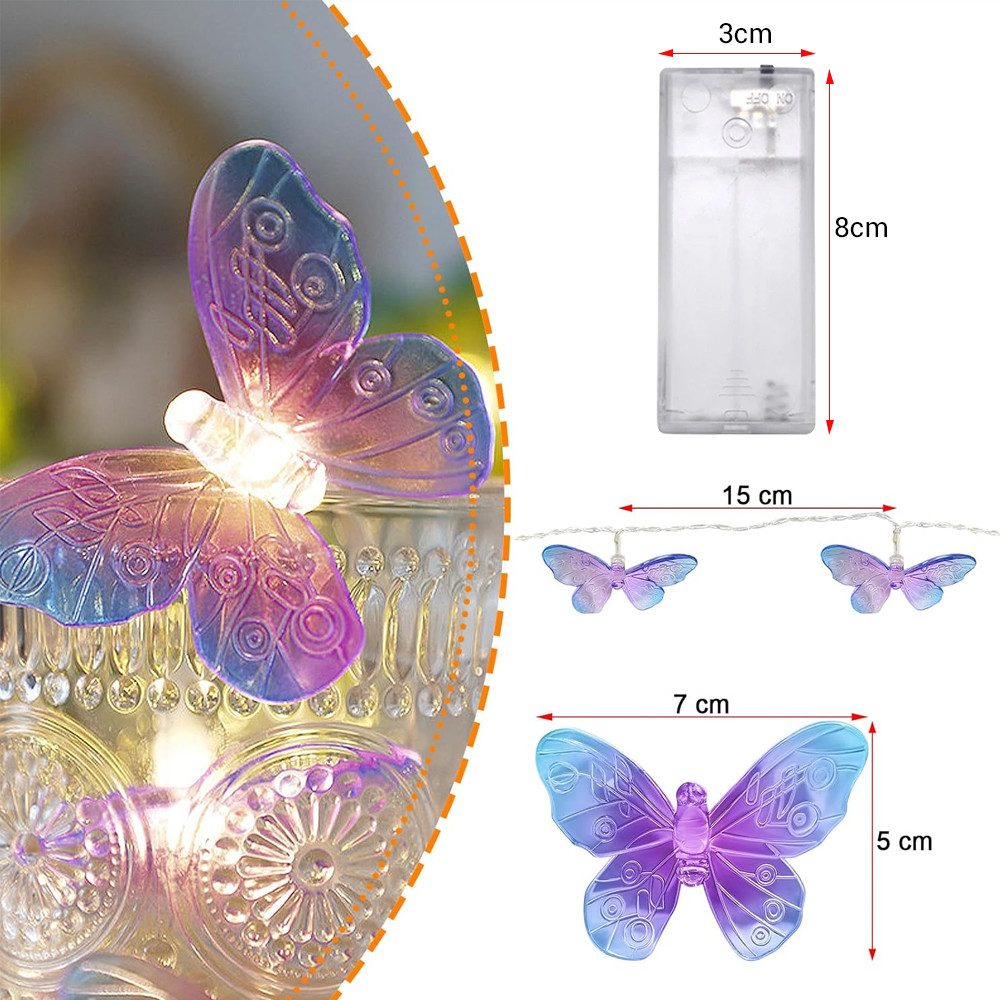 Elegear LED-Lichterkette 1,5m 10LED Lichterkette Schmetterling günstig online kaufen