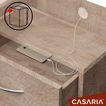 Casaria Nachttisch Eloise (1-St), mit 3 Schubladen Kabelführung Wandbefestigung Boxspringbett