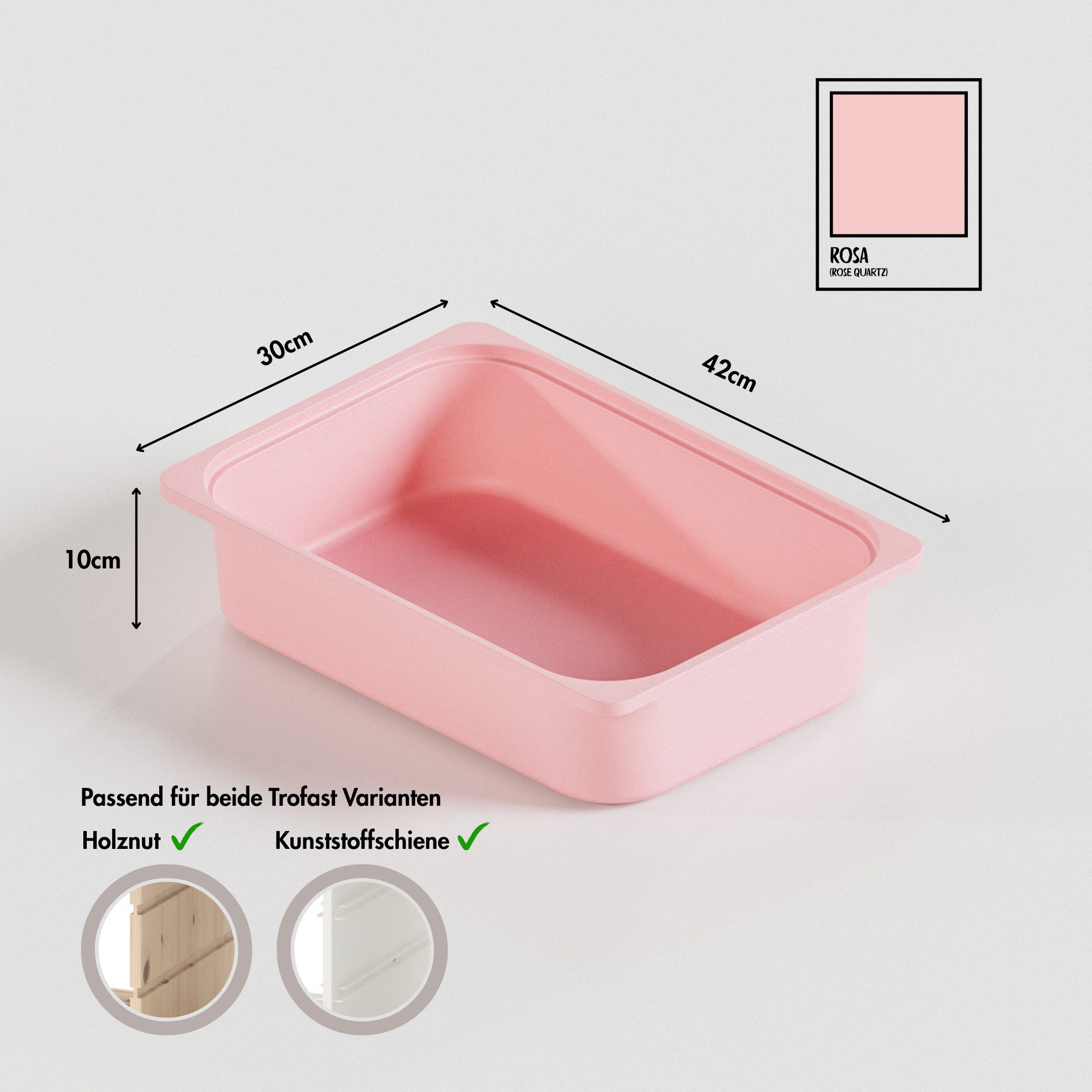 Clutter Cover Aufbewahrungsbox "TRÖVI" (Box passend für Trofast Regale, Kiste aus Kunststoff in verschiedenen Farben, Spielzeugkiste) – Bild 2 von 5