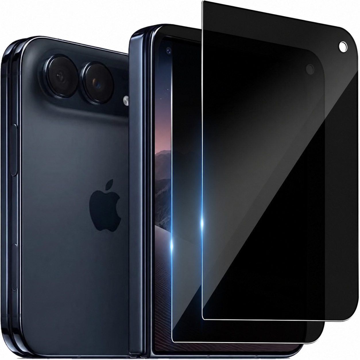 MSM Displayschutzglas 2X Schutzglas für Apple iPhone Duo Panzerfolie Anty-Spy Blickschutz 9H