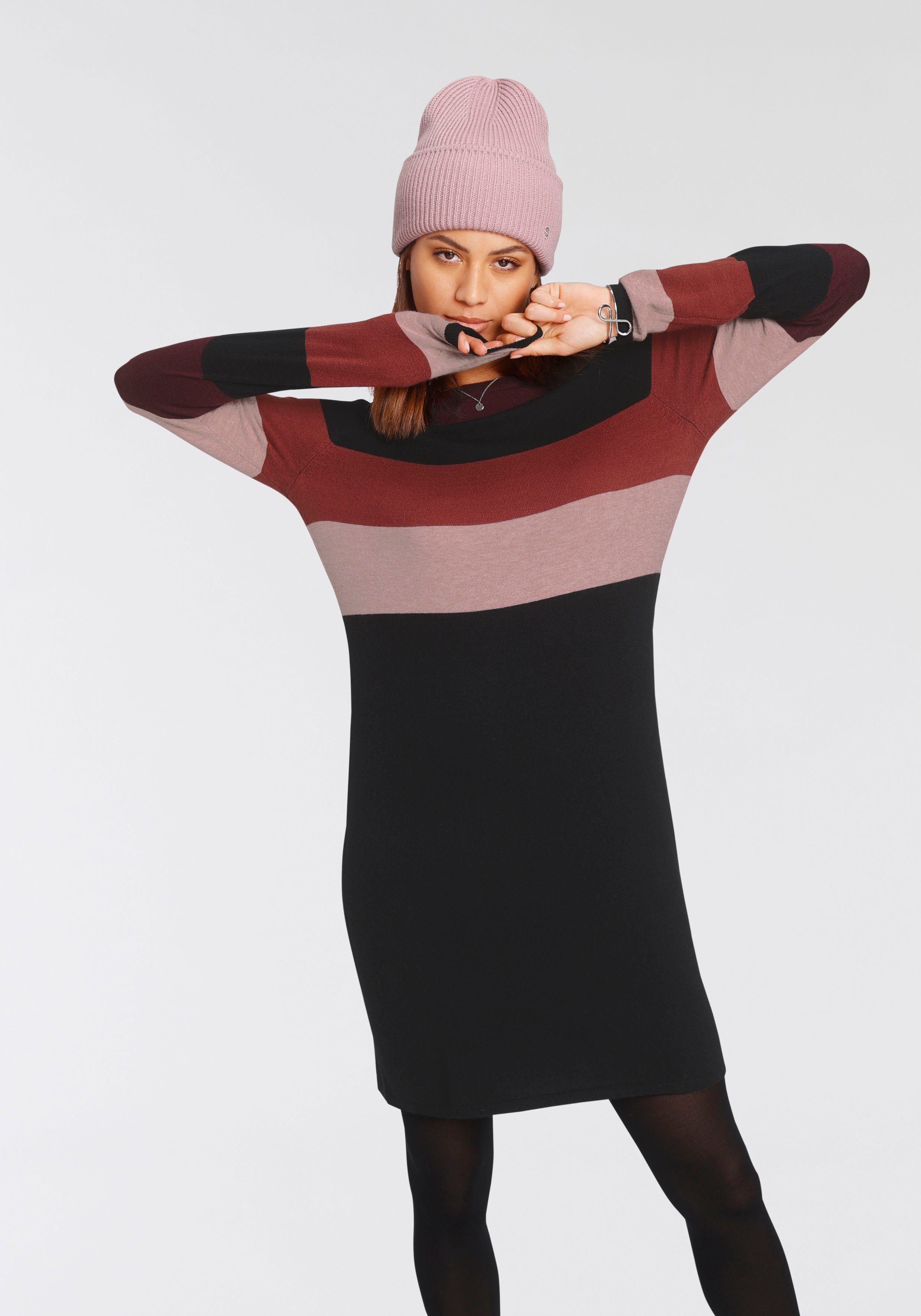 Tamaris Strickkleid mit Blockstreifen, Streifen im angesagten  Colourblock-Design online kaufen | OTTO
