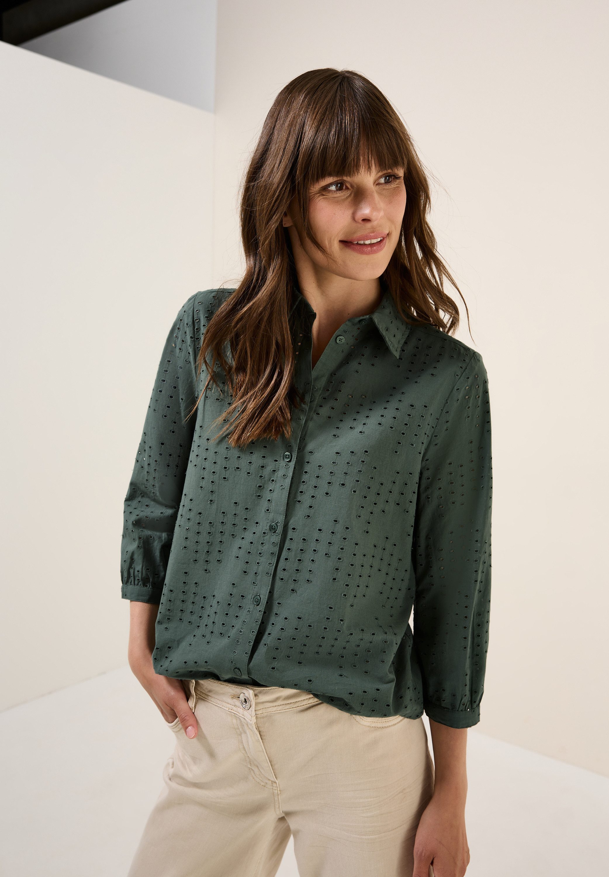 CECIL Hemdbluse mit Lochstickerei günstig online kaufen