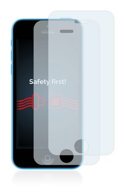 Savvies Panzerglas für Apple iPhone 5C, Displayschutzglas, 2 Stück, Schutzglas Echtglas 9H Härte klar Anti-Fingerprint