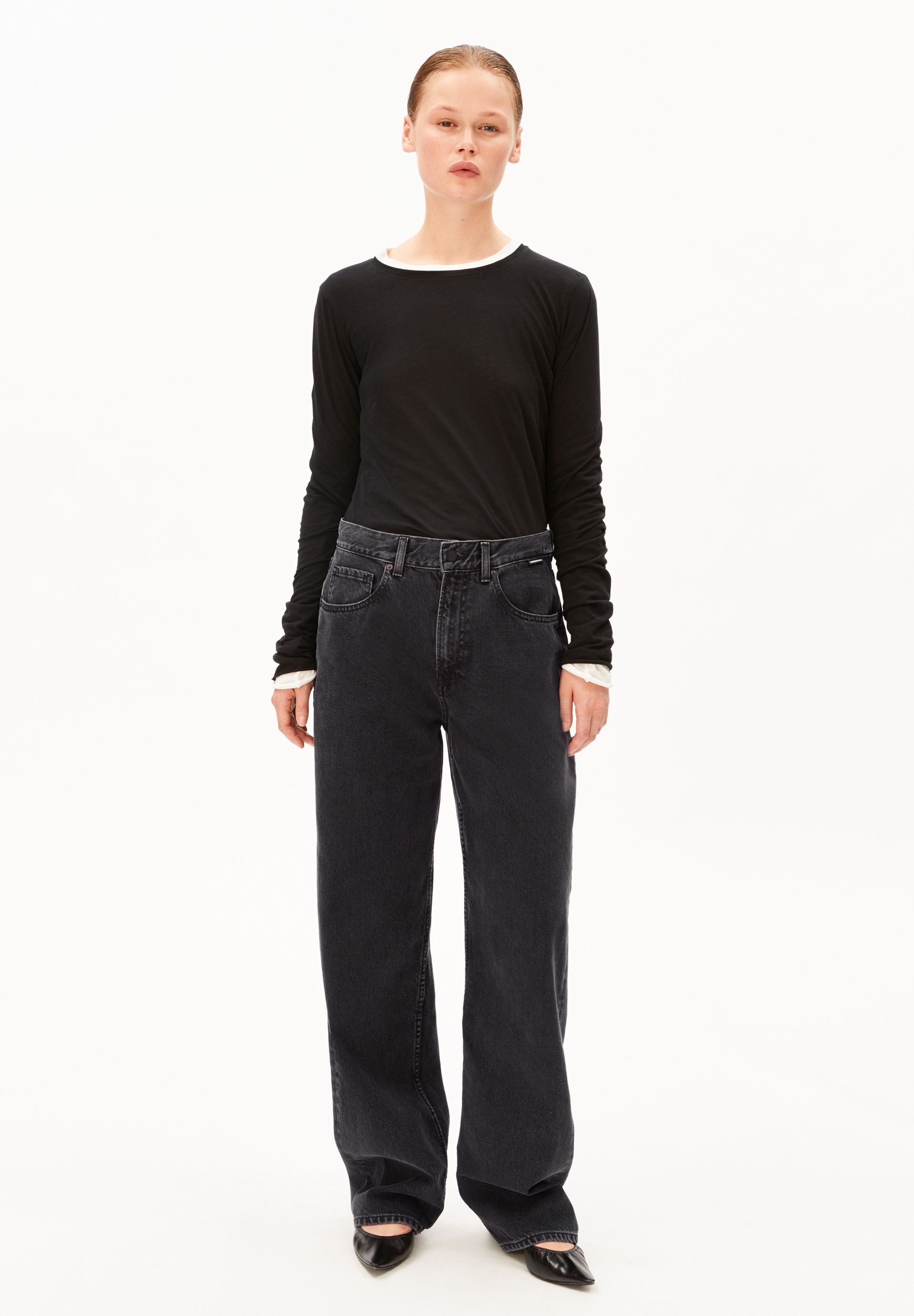 Armedangels Boyfriend-Jeans HAAYI Baggy Jeans recycelte Baumwolle (Non-Stretch) Low waist